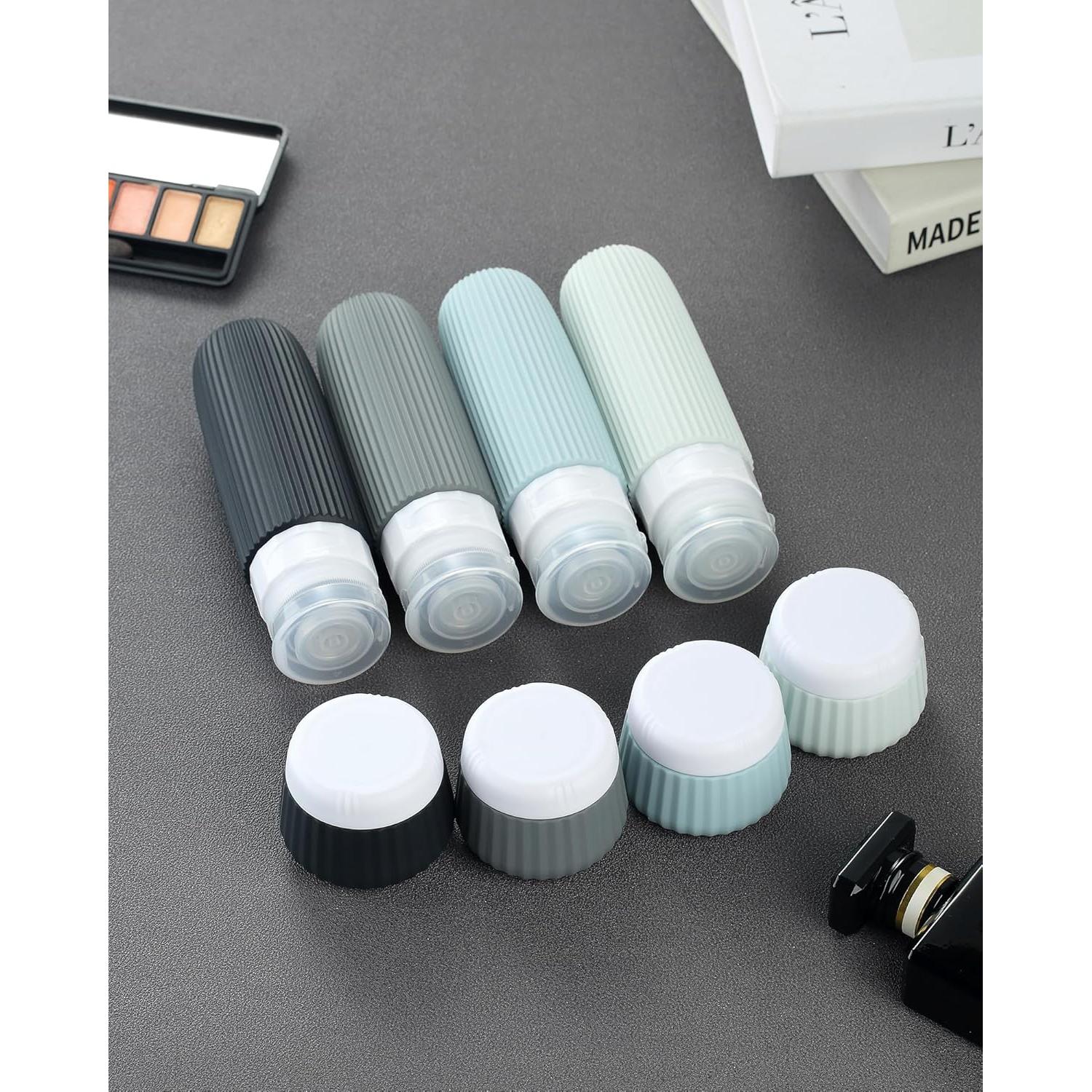 Botellas de Viaje Mrsdry 8 Pack 3oz Silicona A Prueba de Fugas