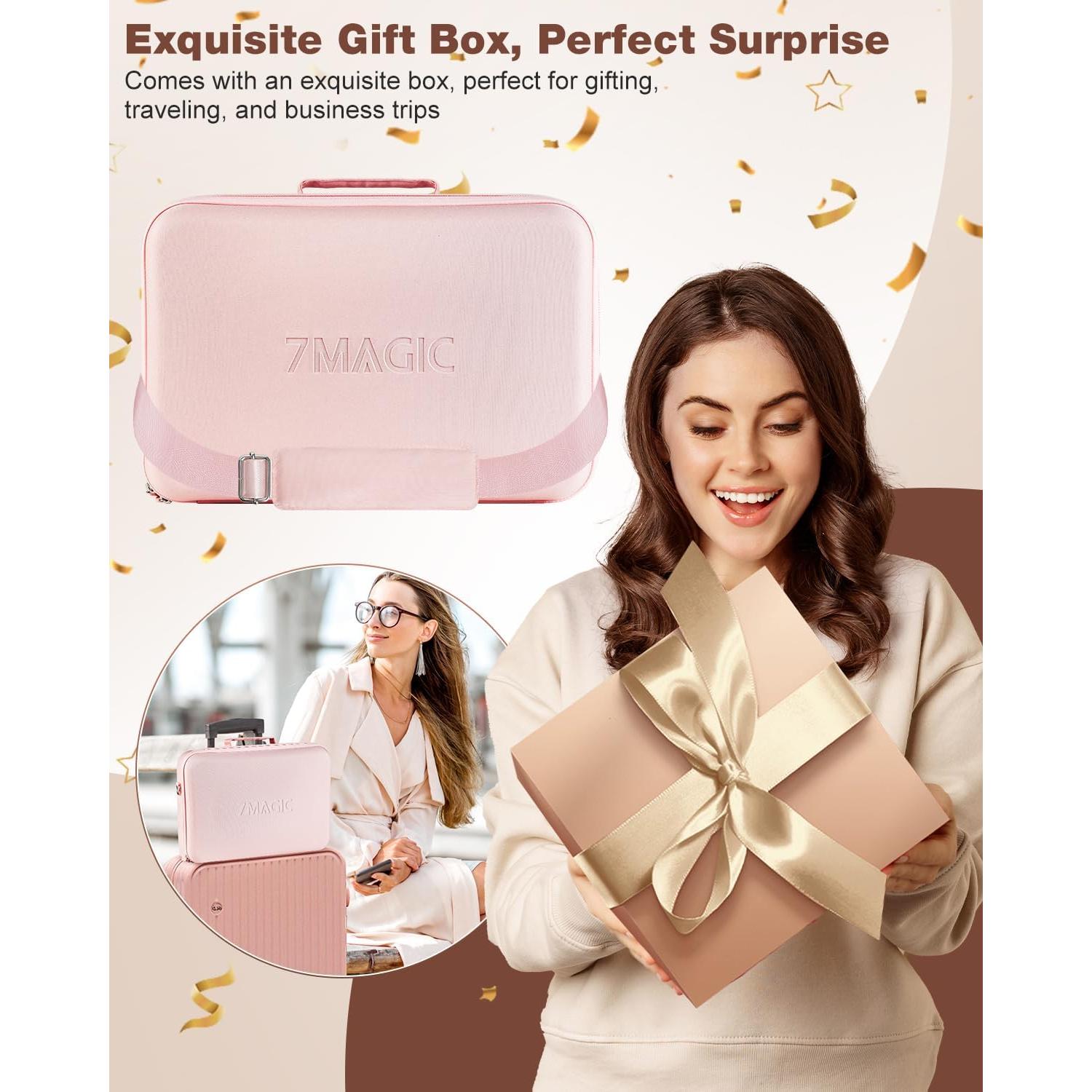 7 in 1 Hair Styler & Hair Dryer Brush, 110,000 RPM High-Speed Blow Dryer with Negative Ions for Frizz-Free Styling Fast Drying Curling Volumizing Straightening, Hot Air Styler with Travel Case