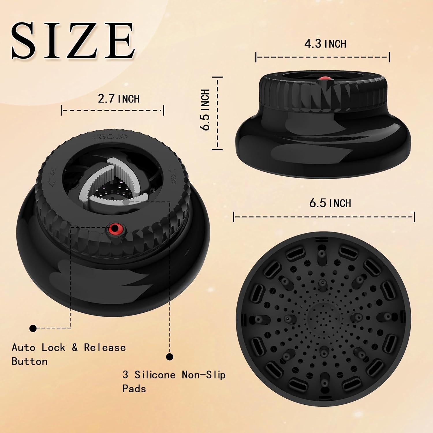 Difusor Universal para Secador de Pelo LIGOLIG Negro