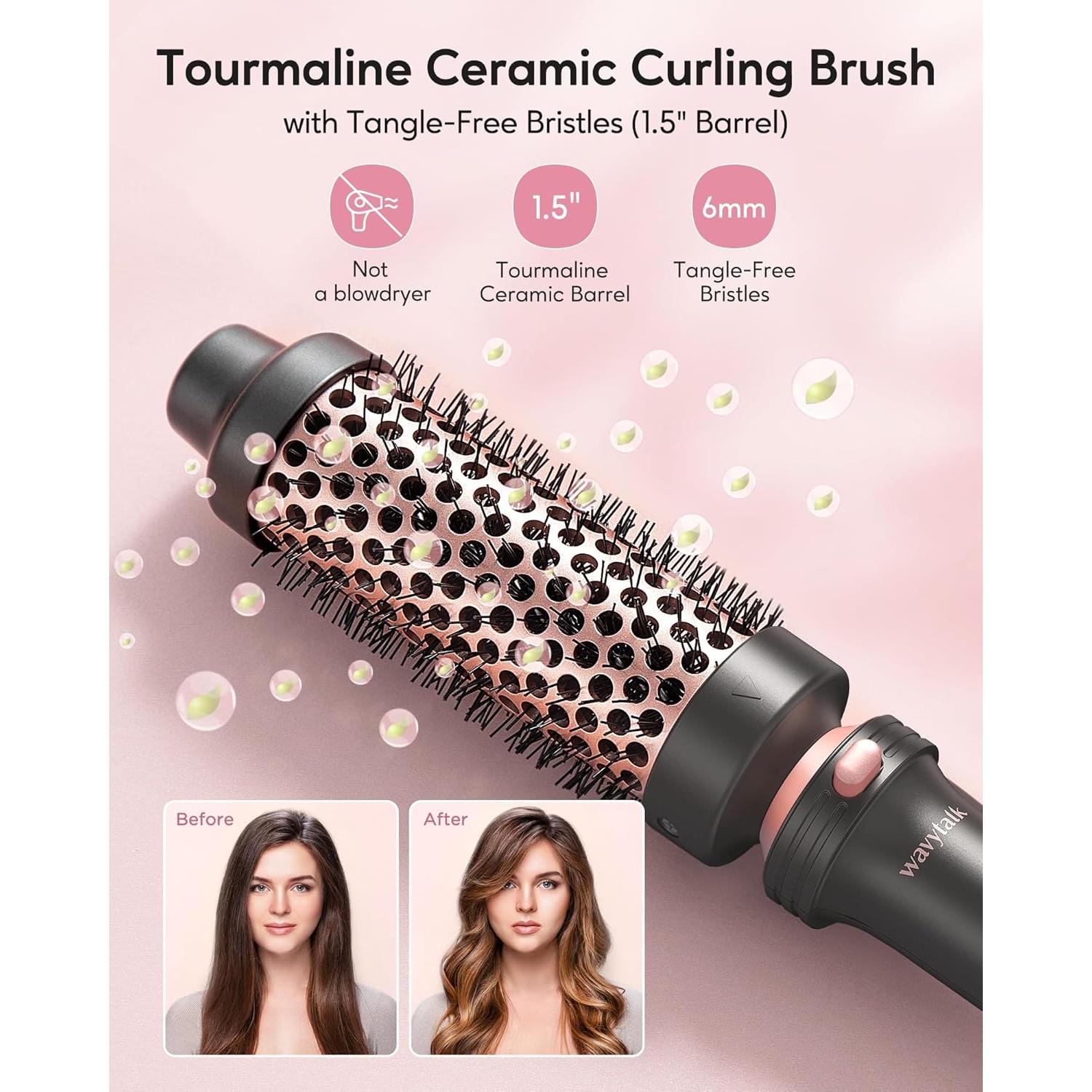 Cepillo Térmico Wavytalk Oro Rosa 3,81 cm Doble Voltaje