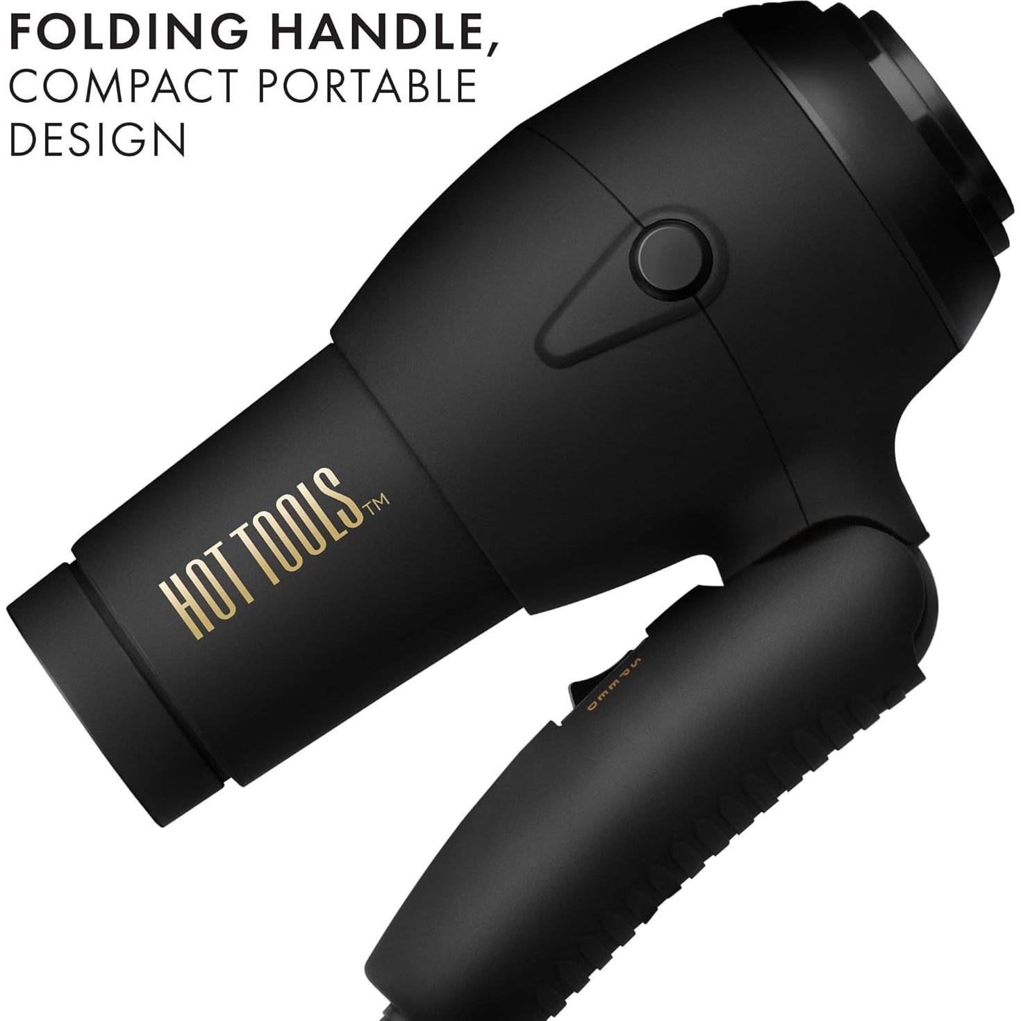 Hot Tools Pro Signature 1875W Folding Handle Hair Dryer | Compact, Perfect for Travel