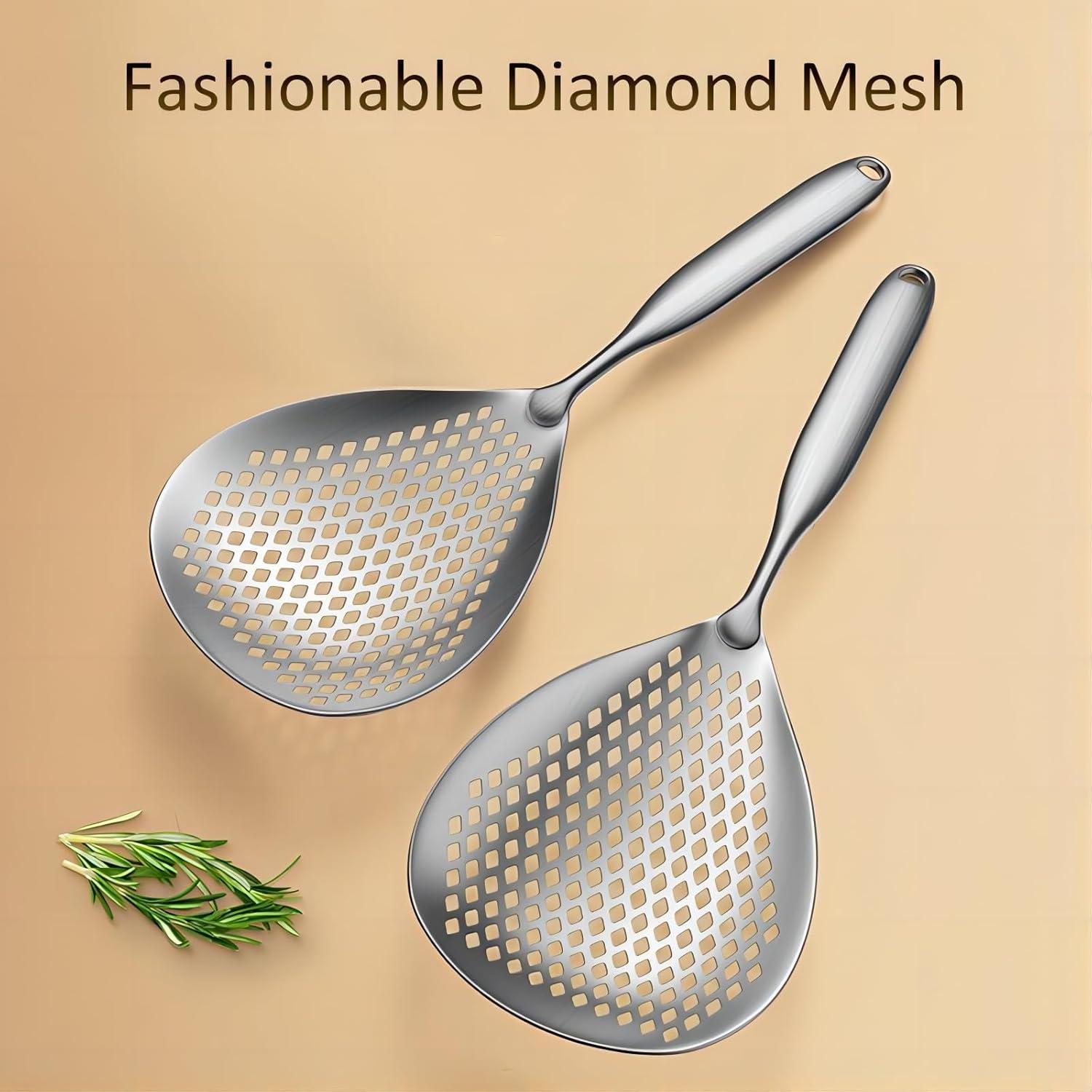 Colador Grande de Acero Inoxidable GREATLINK 39 cm con Mango