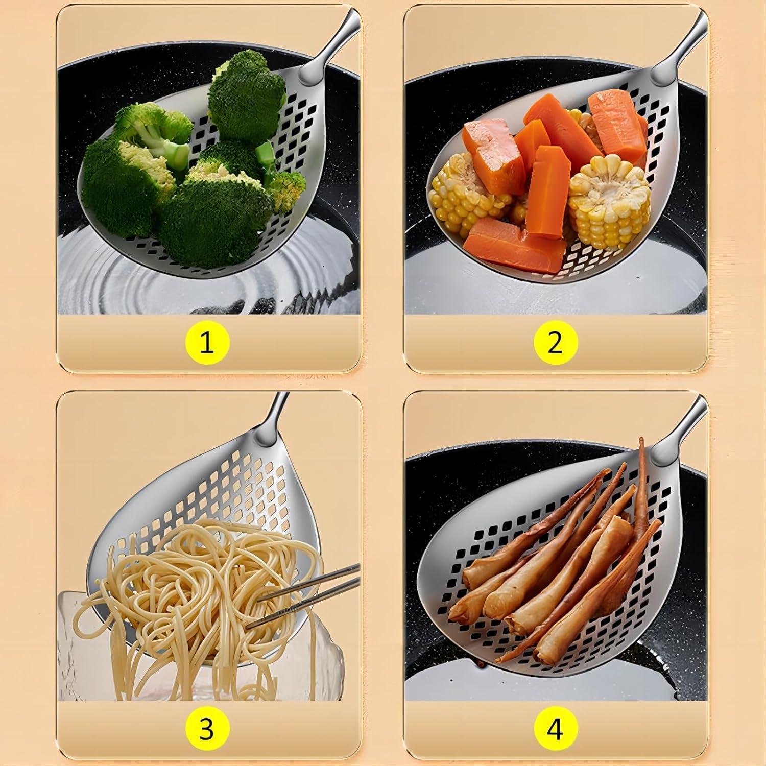 Colador Grande de Acero Inoxidable GREATLINK 39 cm con Mango