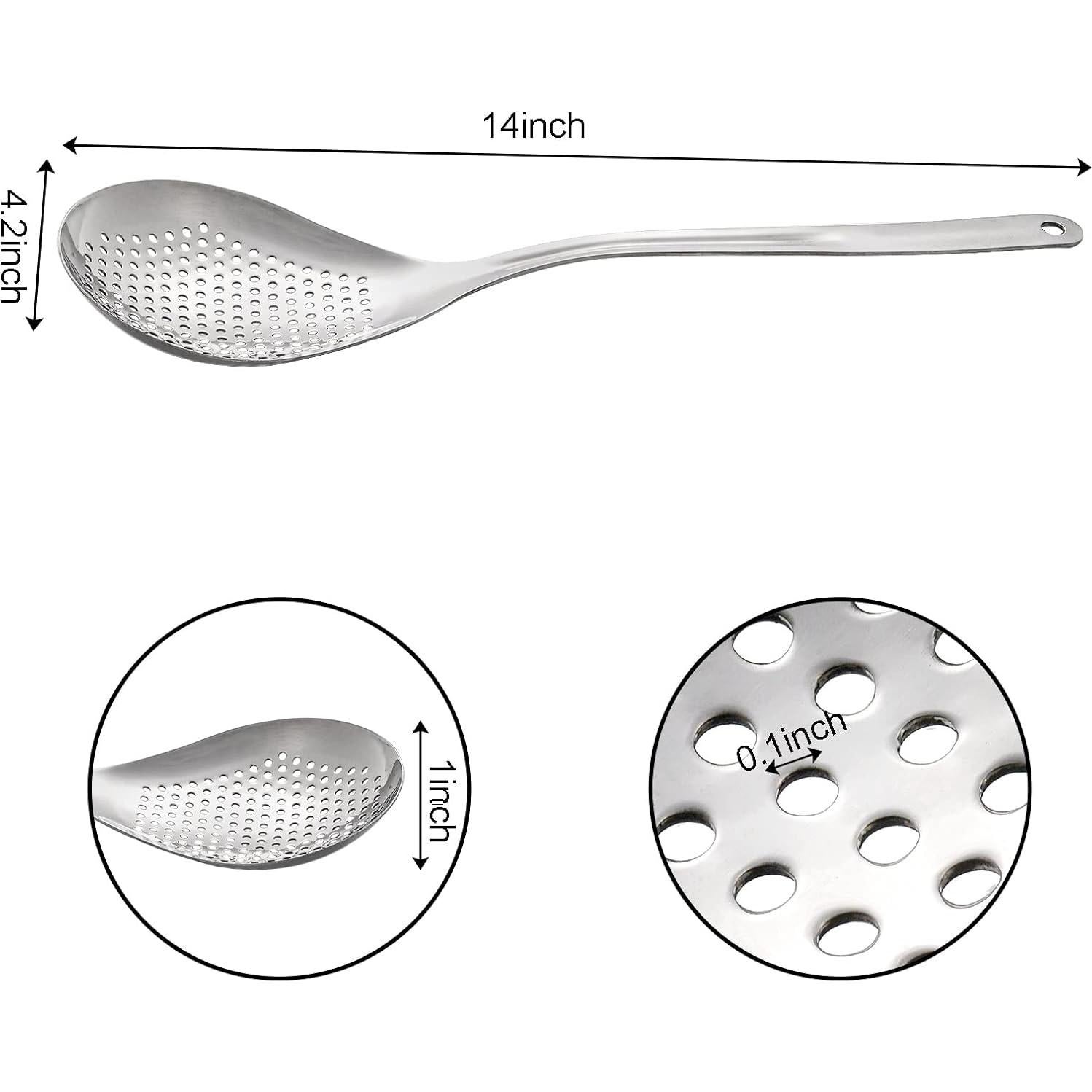 Cucharón Ranurado Suwimut Acero Inoxidable 34.5 cm 2 Piezas