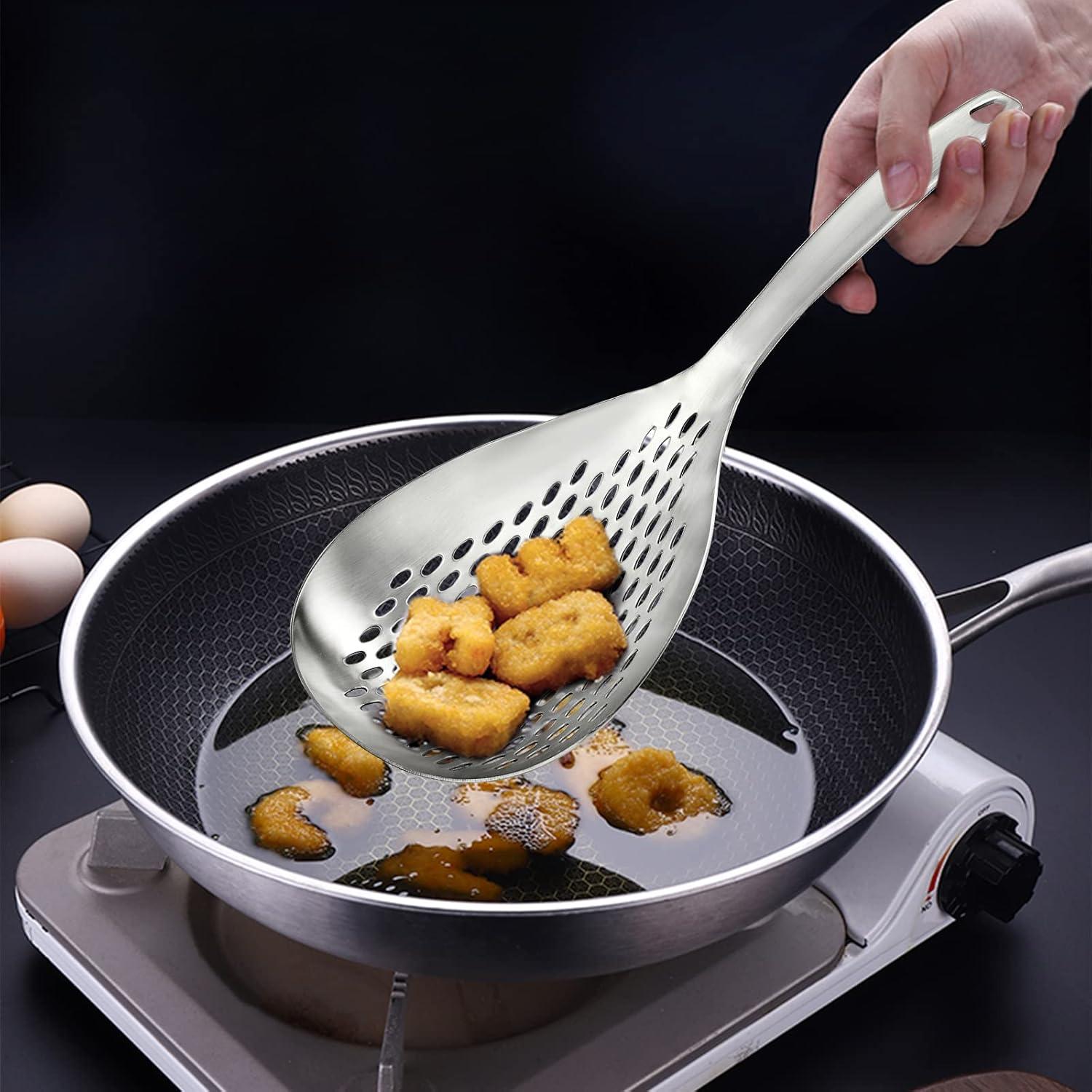 Cucharón Ranurado Suwimut Acero Inoxidable 34.5 cm 2 Piezas