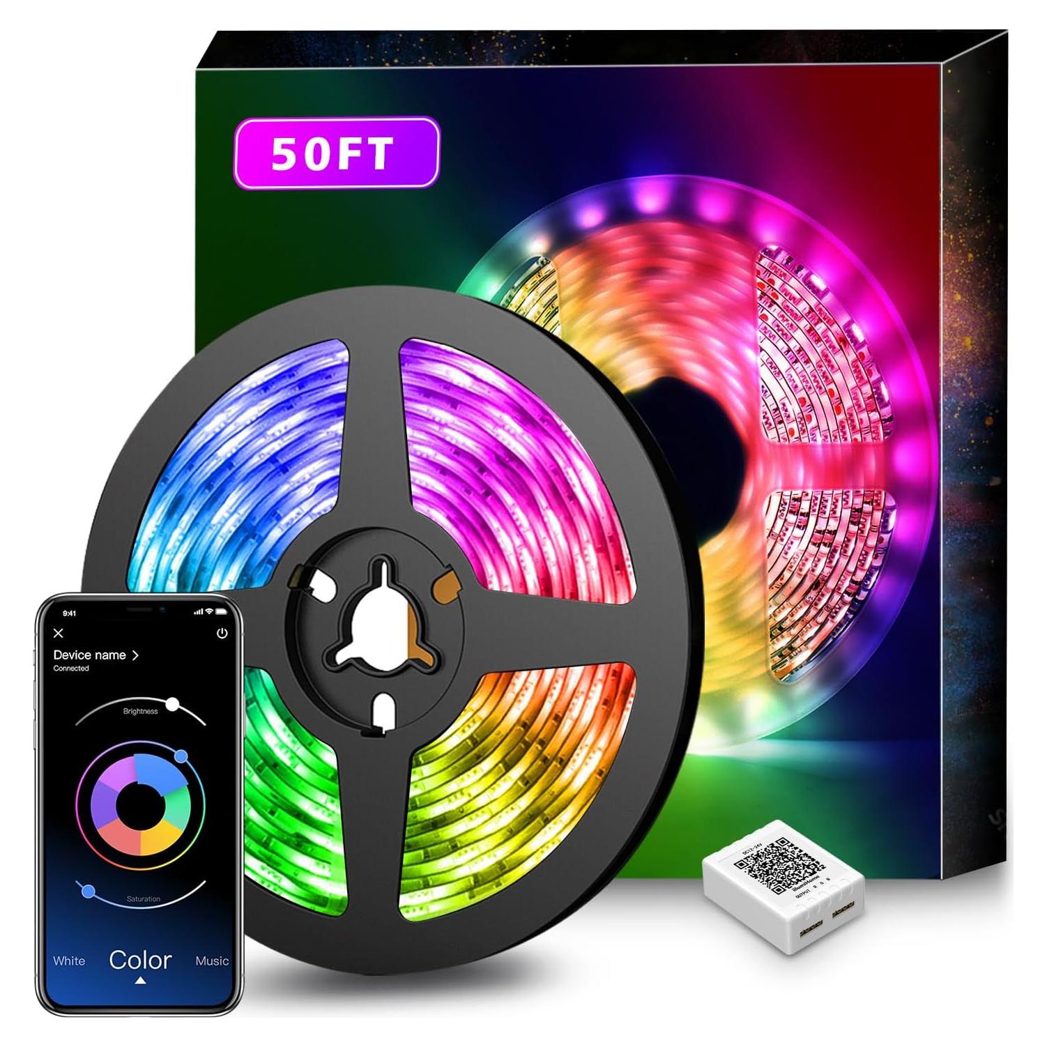 Luces LED Nexillumi 15,24 m con control remoto y música