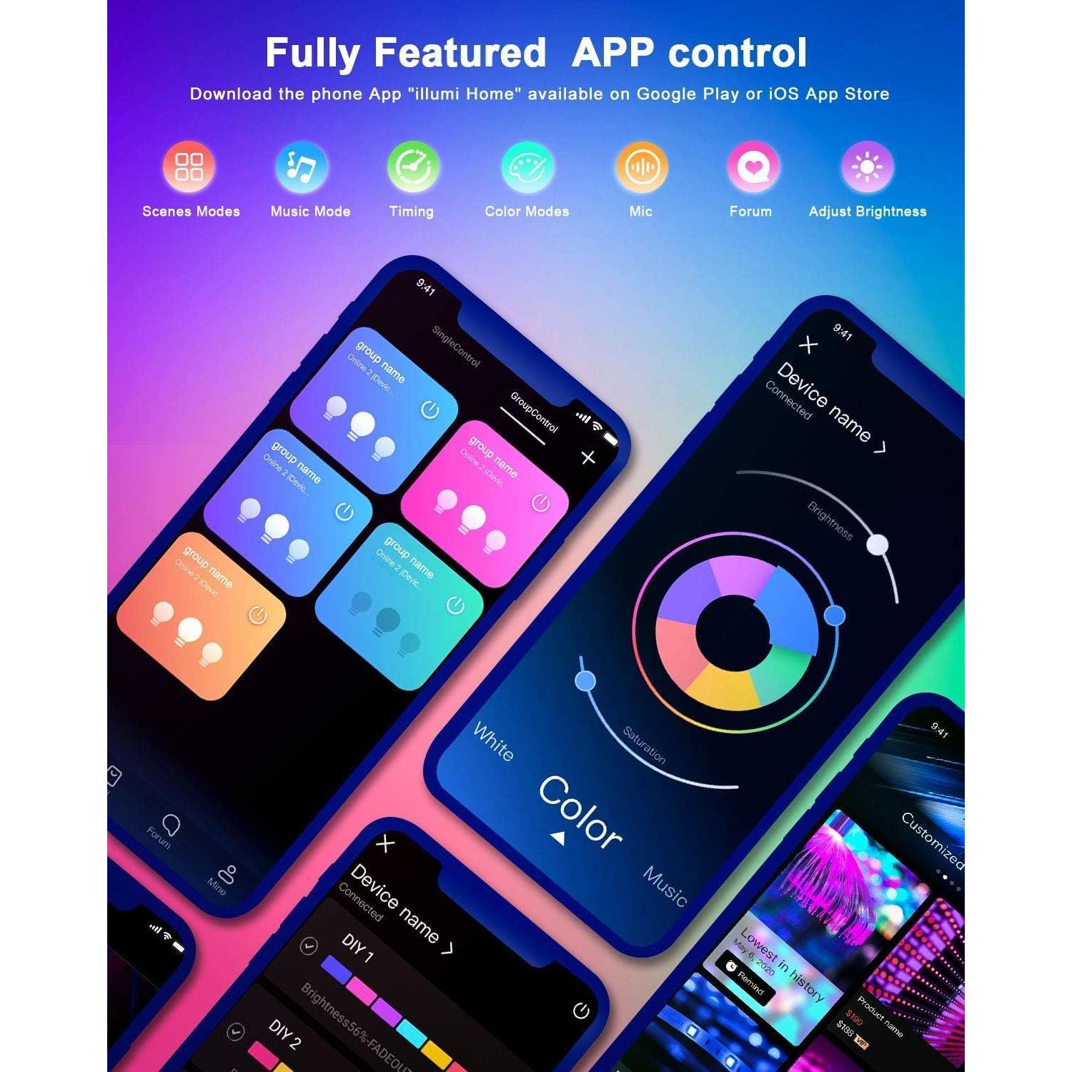 Luces LED Nexillumi 15,24 m con control remoto y música