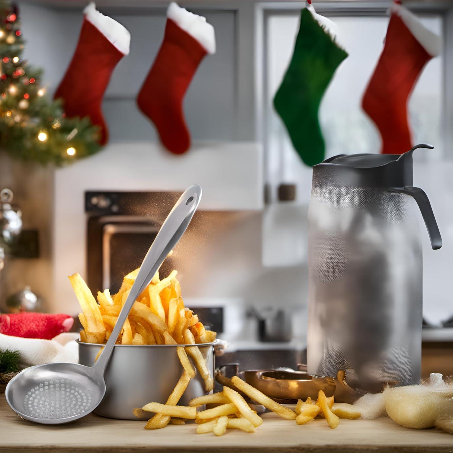 Cuchara de escurrir ranurada TLIOCAS de acero inoxidable 35 cm