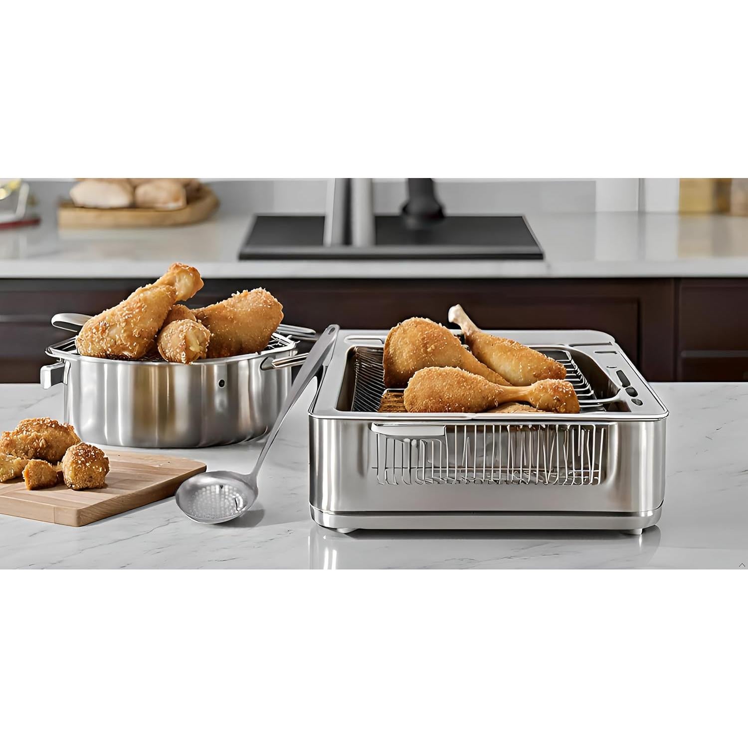 Cuchara de escurrir ranurada TLIOCAS de acero inoxidable 35 cm