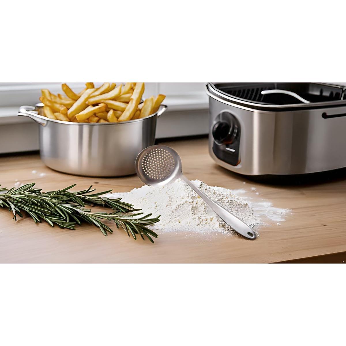 Cuchara de escurrir ranurada TLIOCAS de acero inoxidable 35 cm