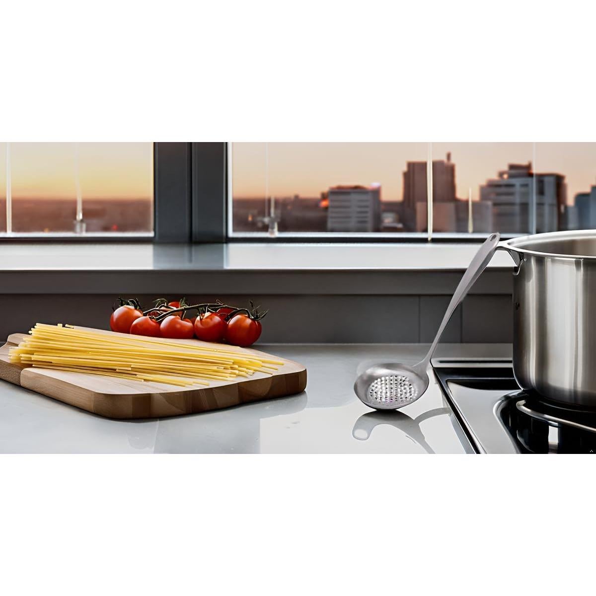 Cuchara de escurrir ranurada TLIOCAS de acero inoxidable 35 cm