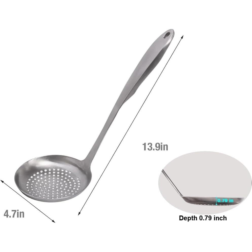 Cuchara de escurrir ranurada TLIOCAS de acero inoxidable 35 cm