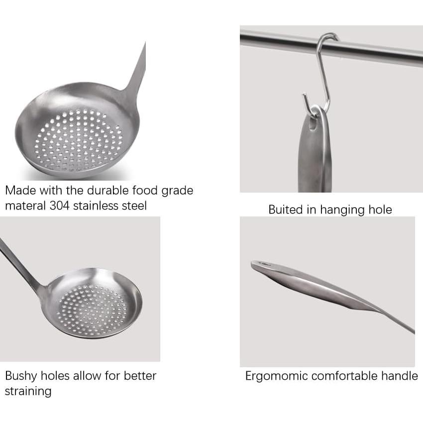 Cuchara de escurrir ranurada TLIOCAS de acero inoxidable 35 cm