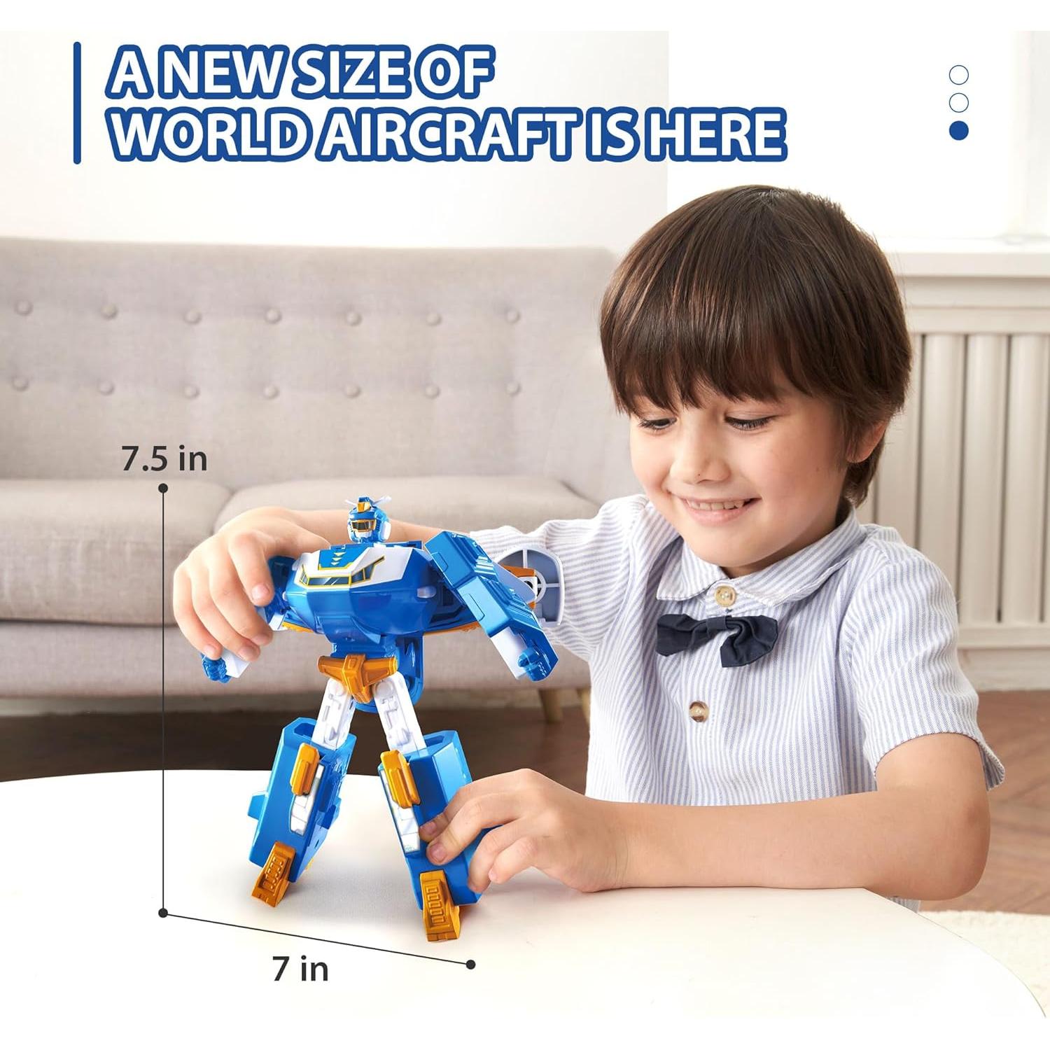 Super Wings Juguete Aeronave Transformable Robot 17cm