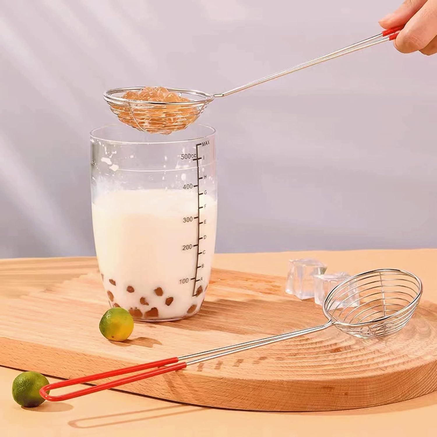 Cuchara colador de acero inoxidable Ragyzity 27 cm roja