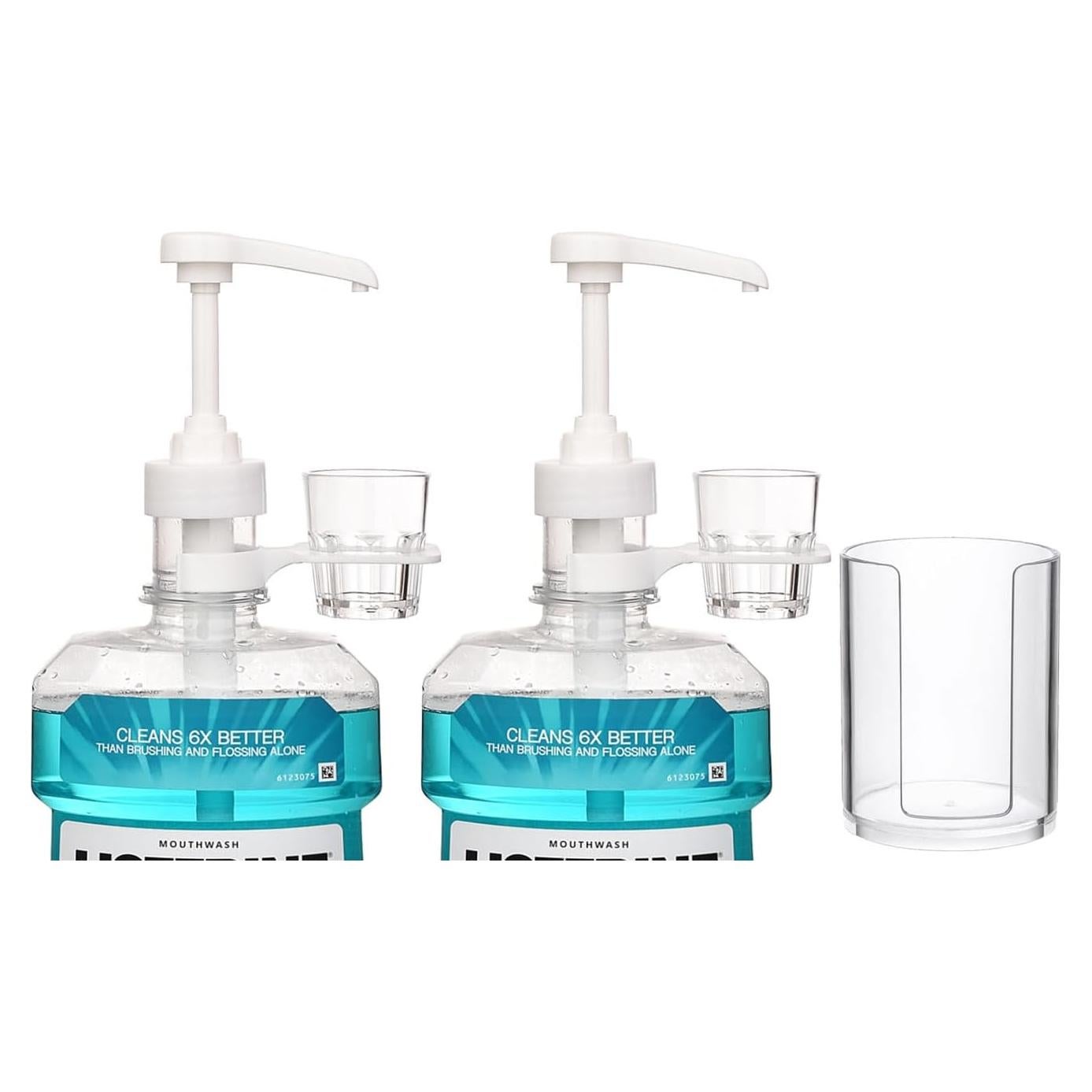 Dispensador de bombas Listerine 1.5L + Soportes y Vasos