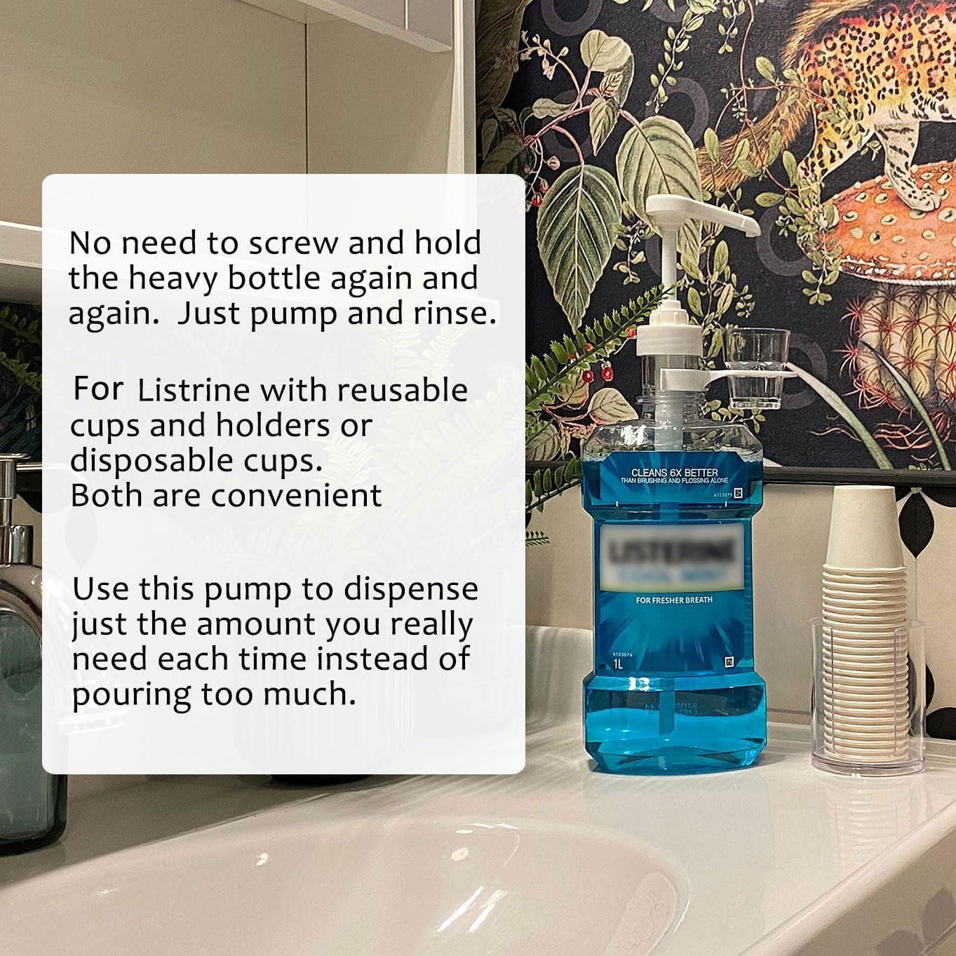 Dispensador de bombas Listerine 1.5L + Soportes y Vasos