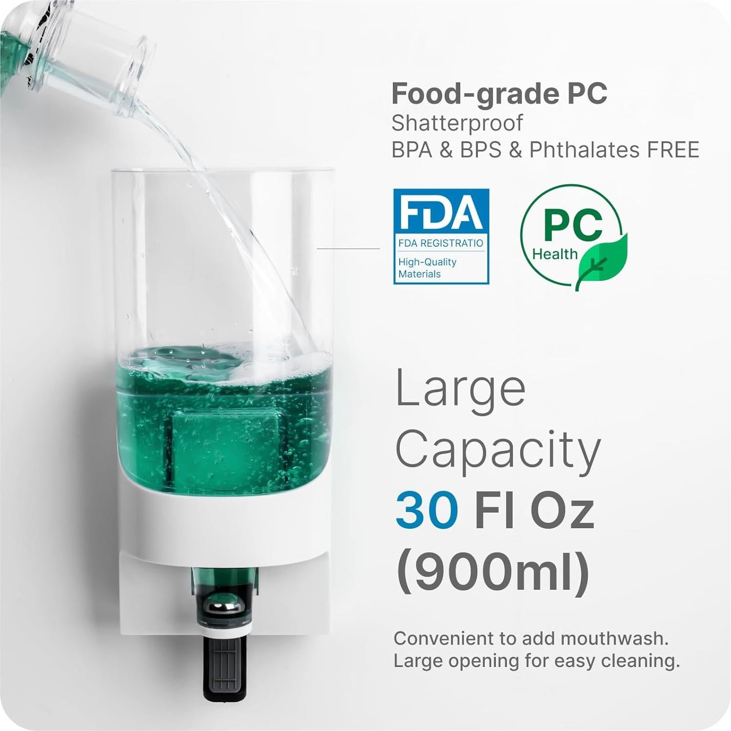 Dispensador de Enjuague Bucal Umimile Blanco 900 ml Montado