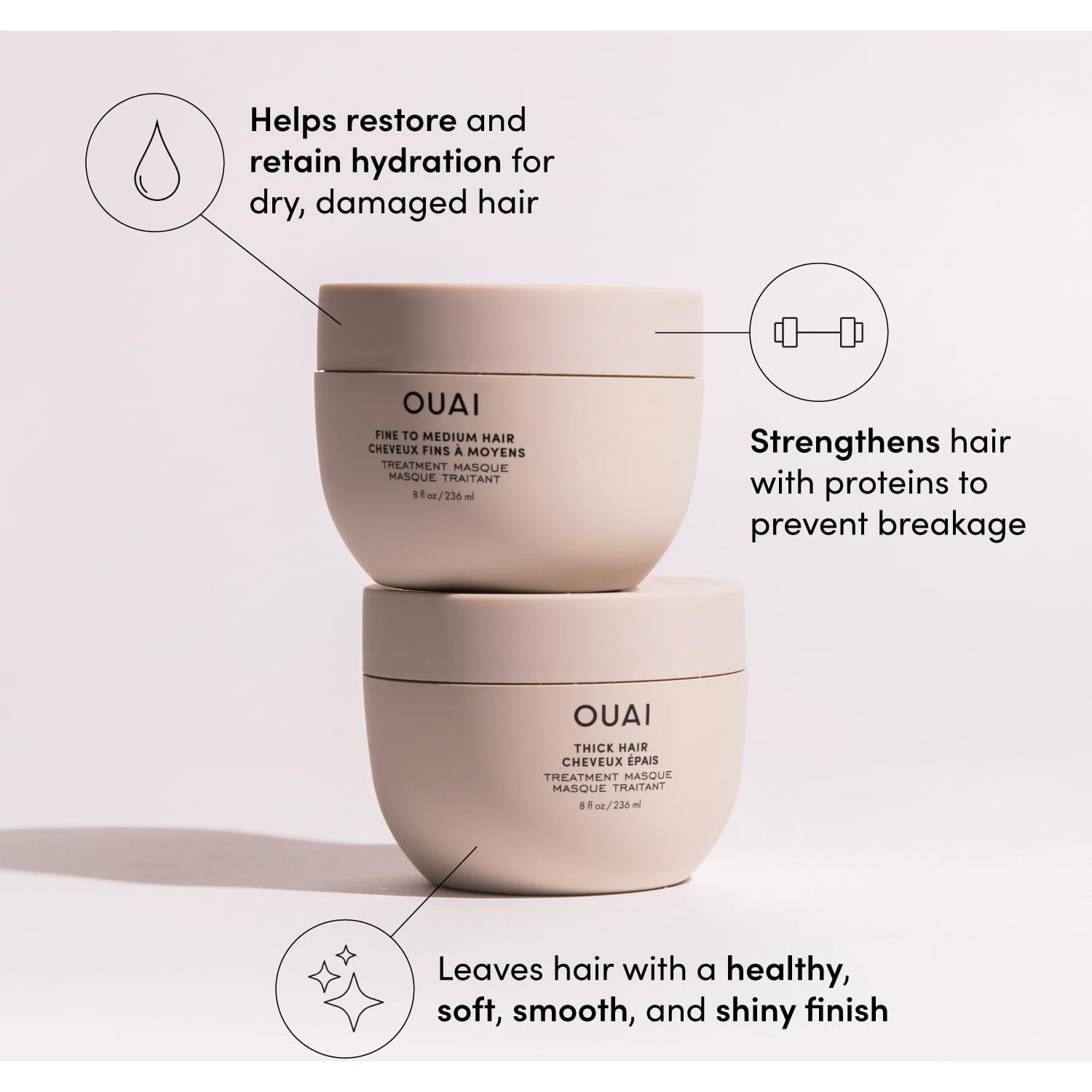Kit de Viaje OUAI para Cabello Fino a Medio - 4 Productos