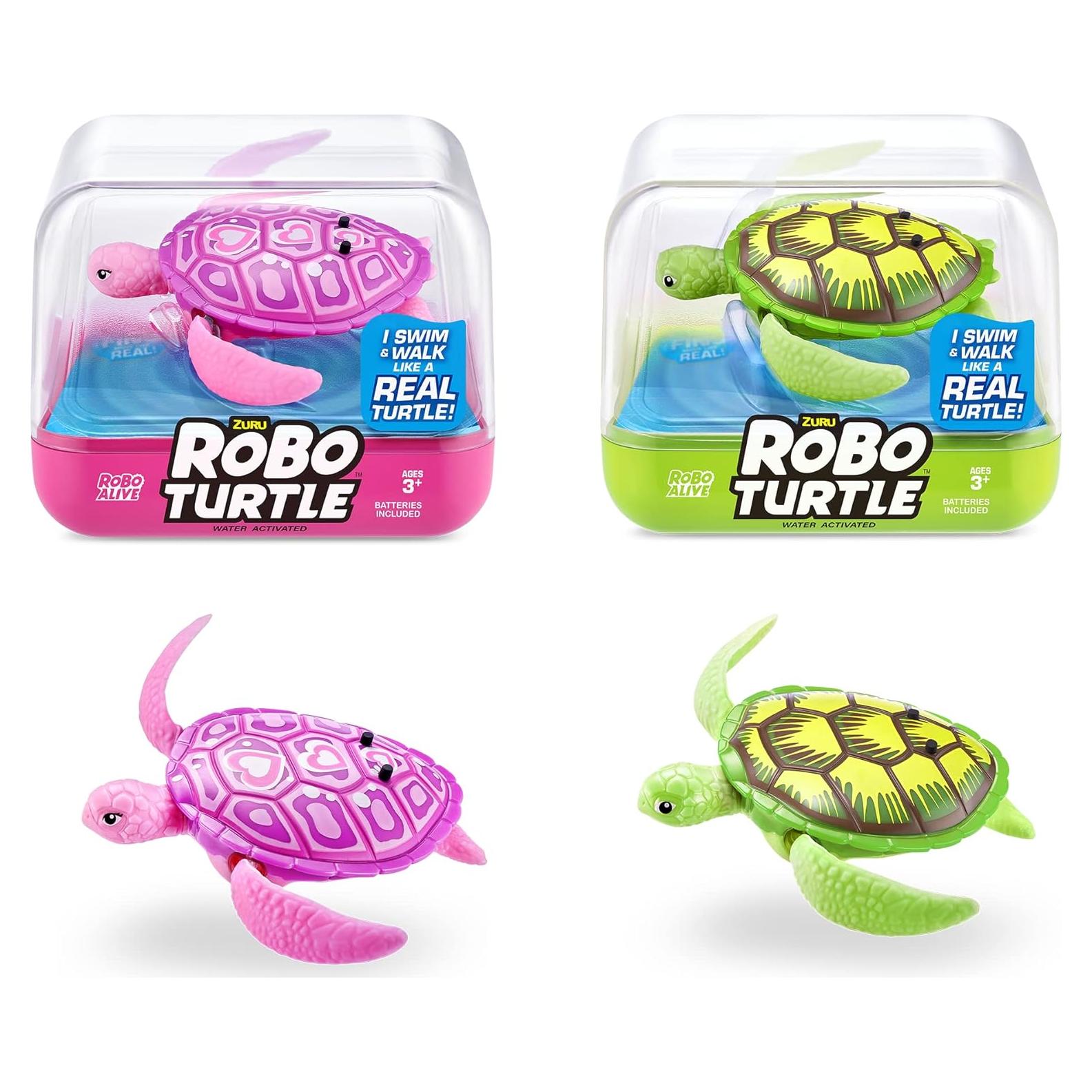 Tortuga Robótica ZURU Nadadora Verde y Rosa Activada por Agua