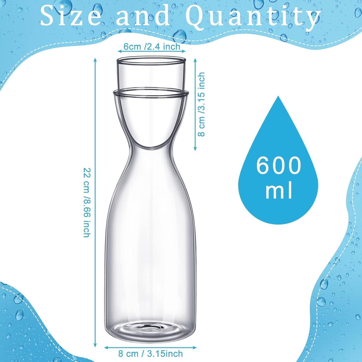 Juego de jarra y vaso de vidrio CHENGU 600 ml transparente