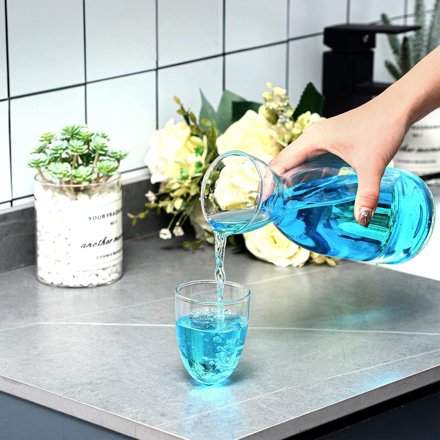 Juego de jarra y vaso de vidrio CHENGU 600 ml transparente