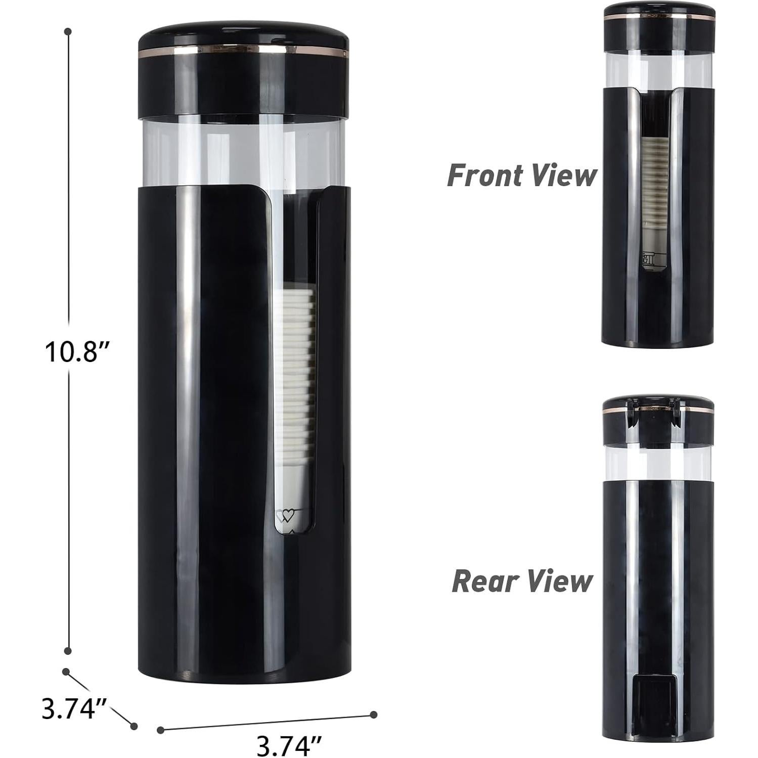 Dispensador de Tazas KIMCHOMERSE Montado en Pared Negro