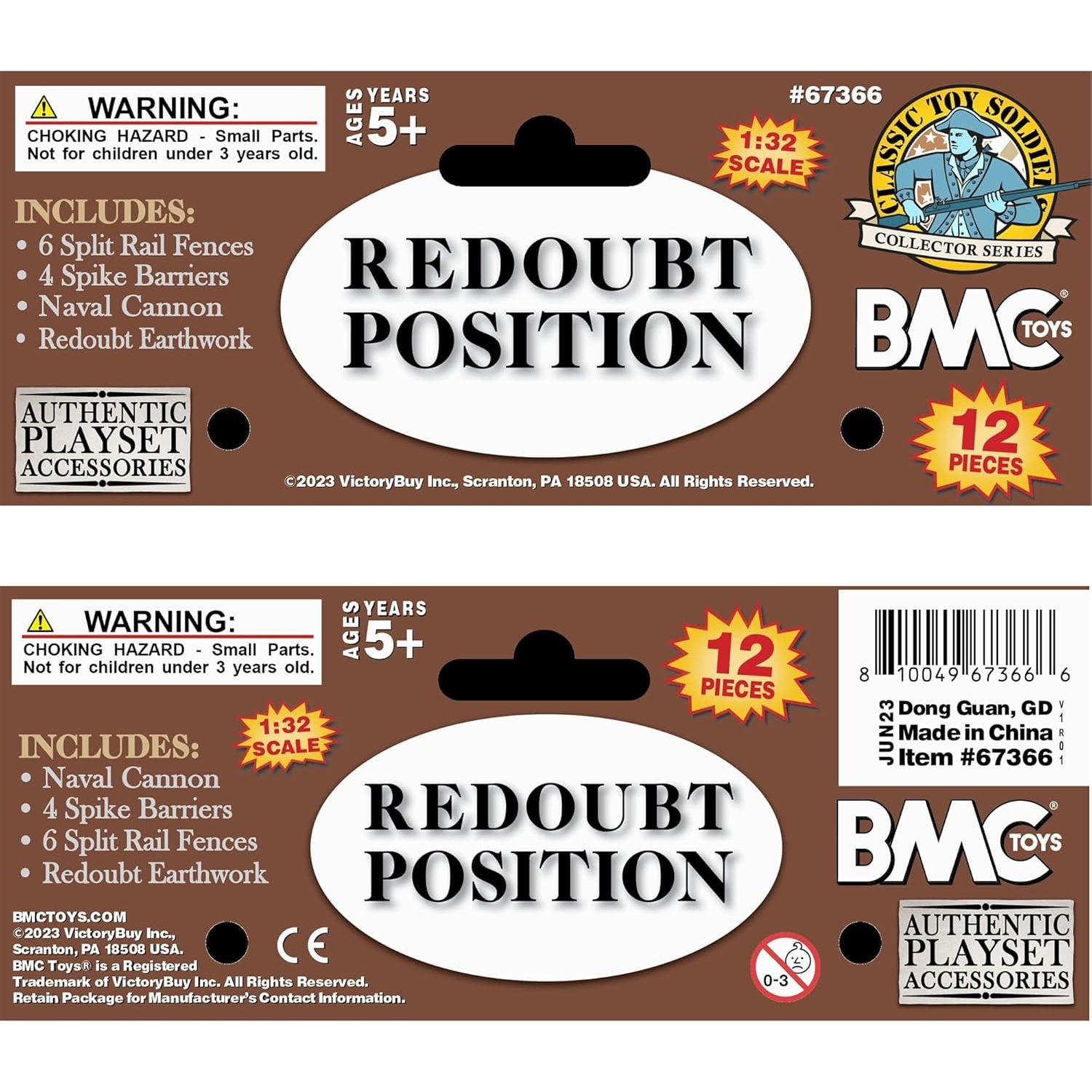 BMC Soldados de Juguete Posición de Redoubt con Cañón