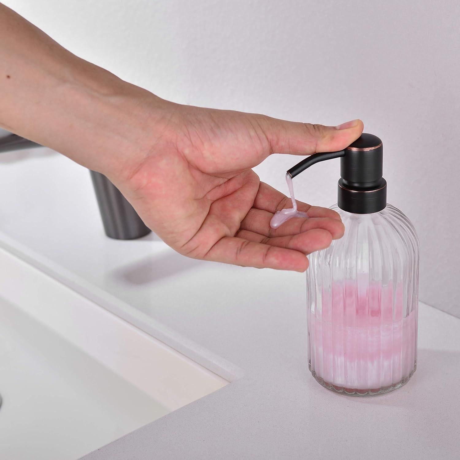 Dispensador de Jabón Líquido Leetcp 2 Paquetes Vidrio 480ml