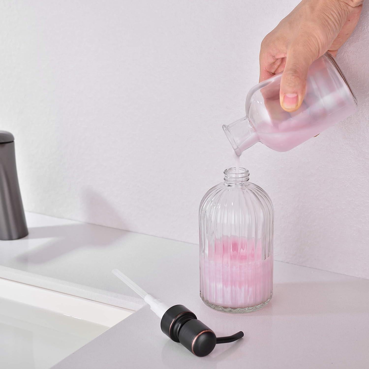 Dispensador de Jabón Líquido Leetcp 2 Paquetes Vidrio 480ml