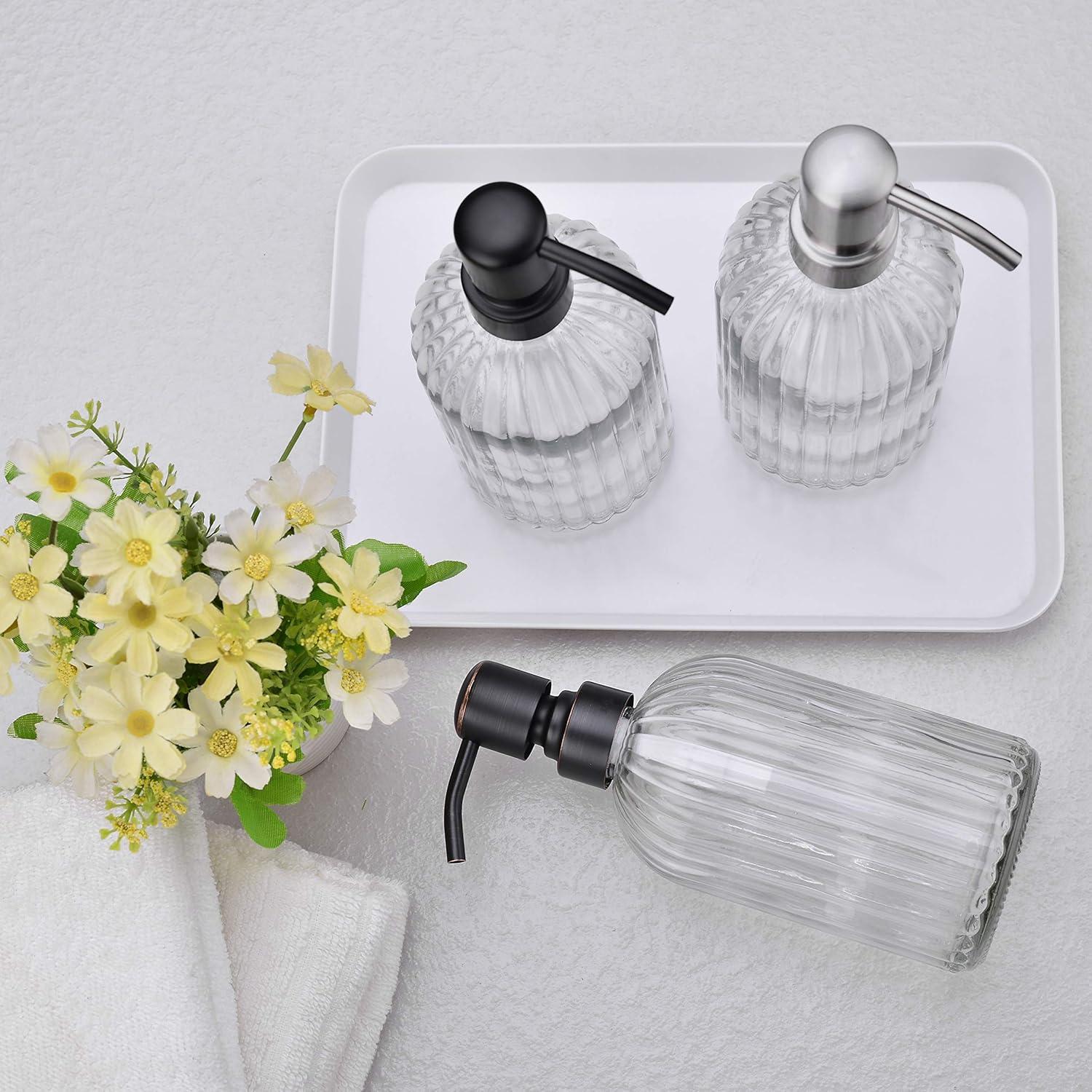 Dispensador de Jabón Líquido Leetcp 2 Paquetes Vidrio 480ml