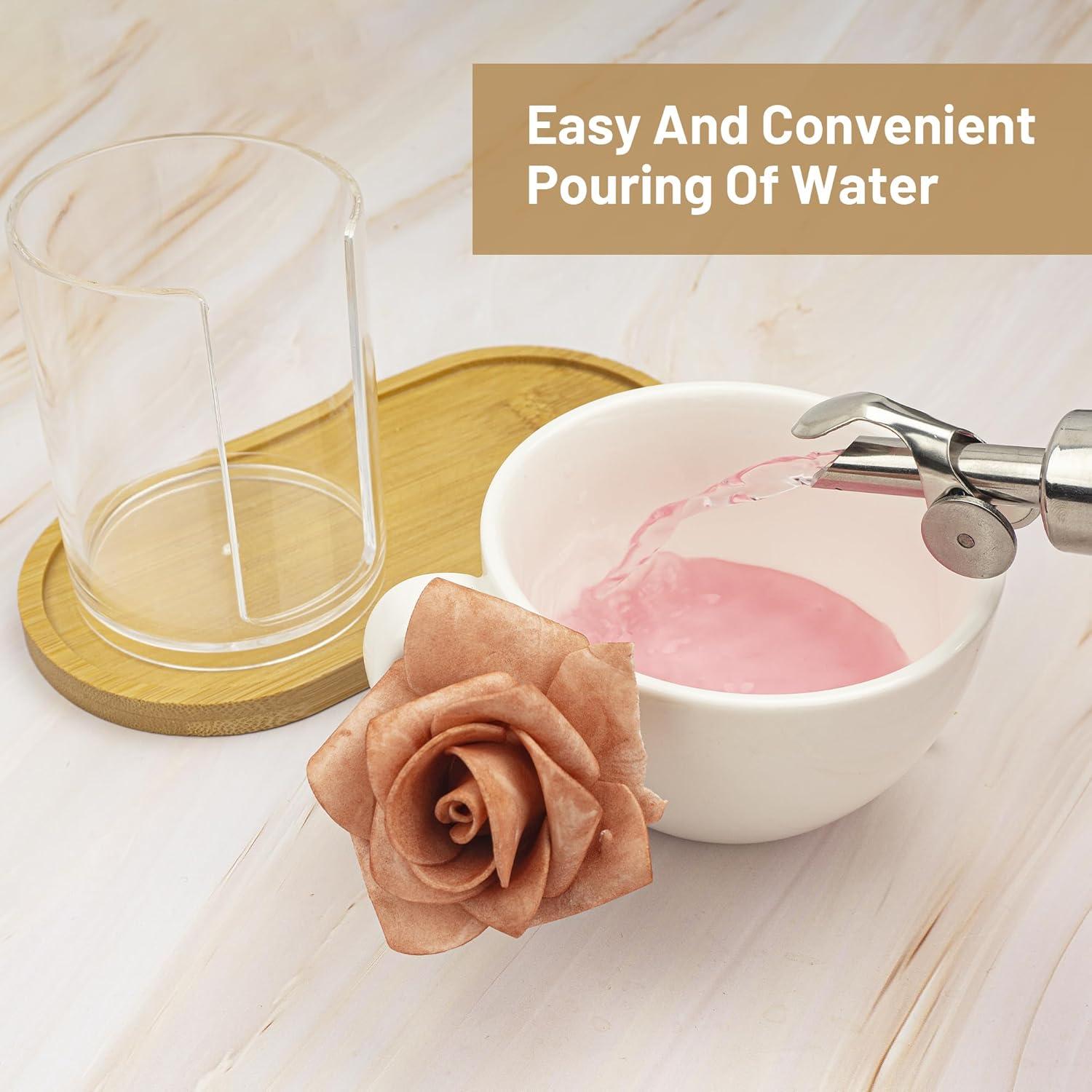 Dispensador de vidrio 480ml Ezebesta con soporte y etiquetas