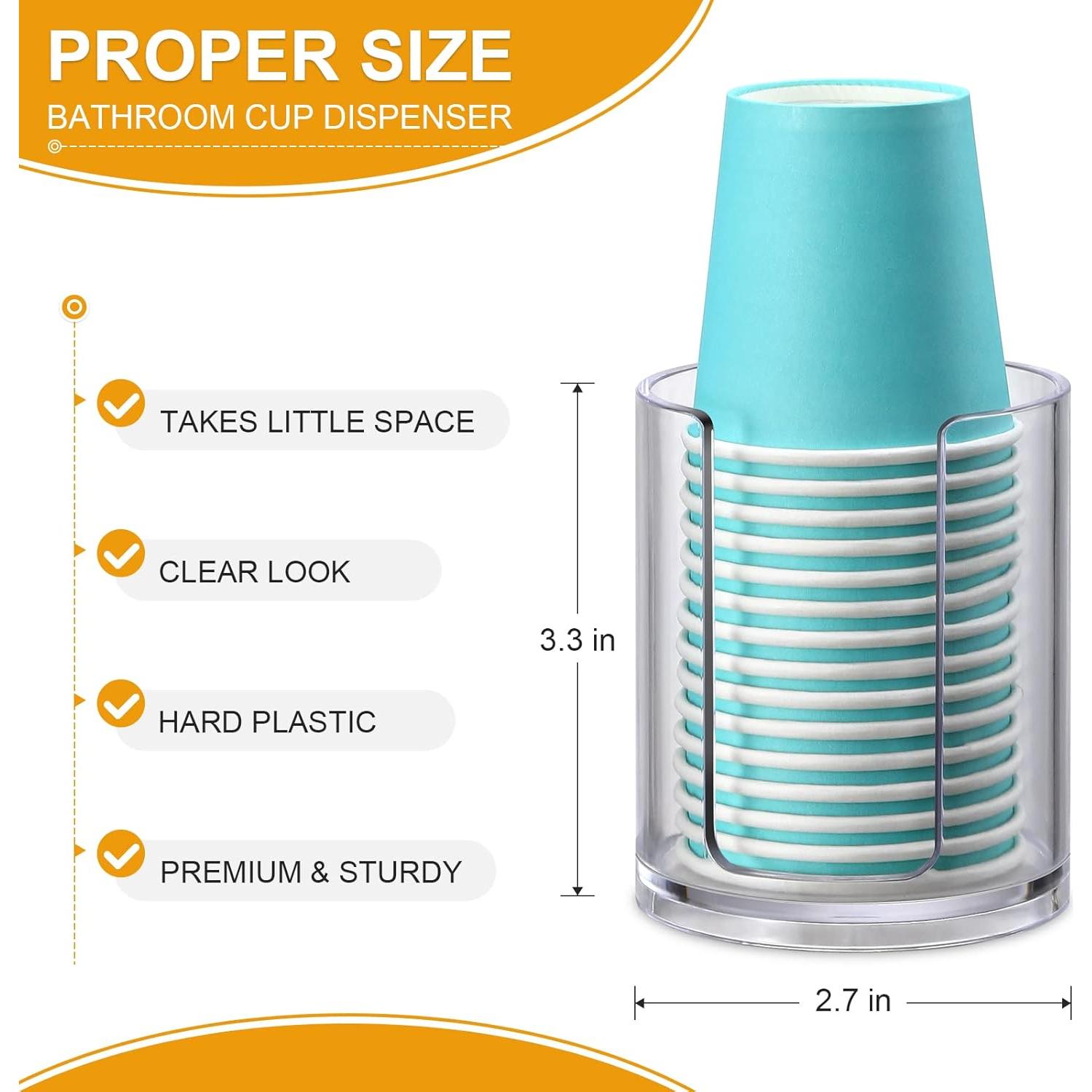 Dispensador de Tazas de Baño AOZITA, 2 Unidades, Plástico