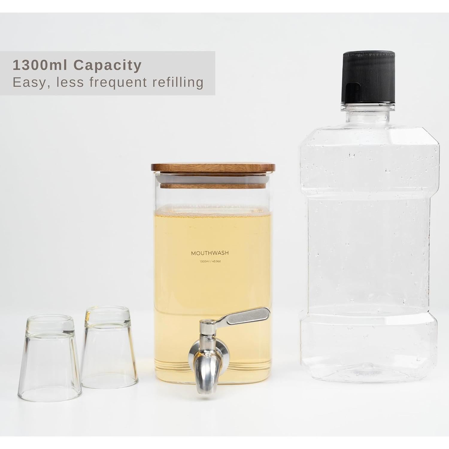 Juego de Accesorios de Baño ZUTT 5 Piezas Vidrio y Madera