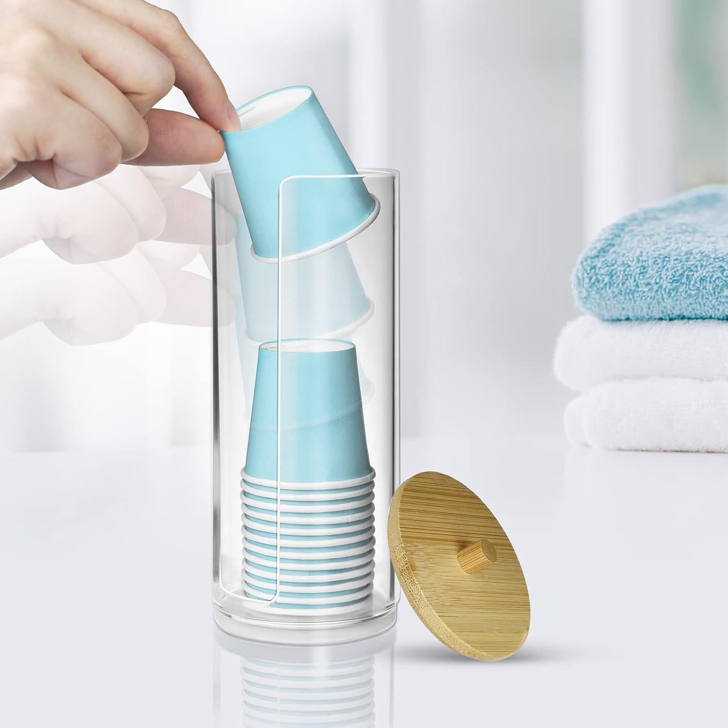 Dispensador de Tazas de Baño IWNTWY Acrílico Transparente