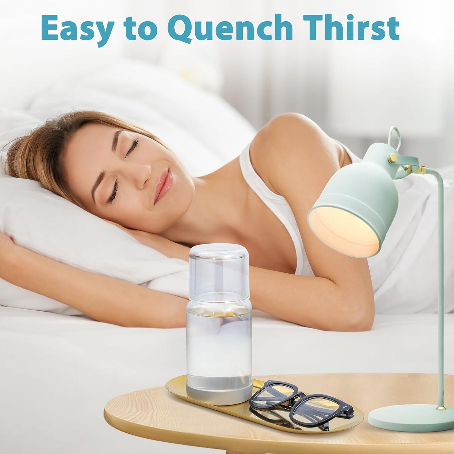 Juego de Jarra y Vaso de Noche Wikapy 532 ml con Posavasos