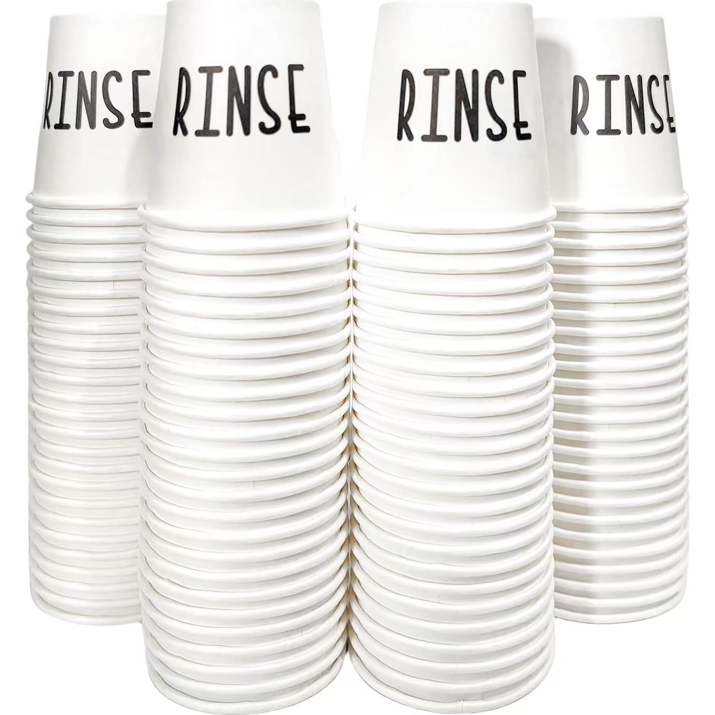 100 Tazas de Enjuagar Desechables BONLONG 3 oz Blancas
