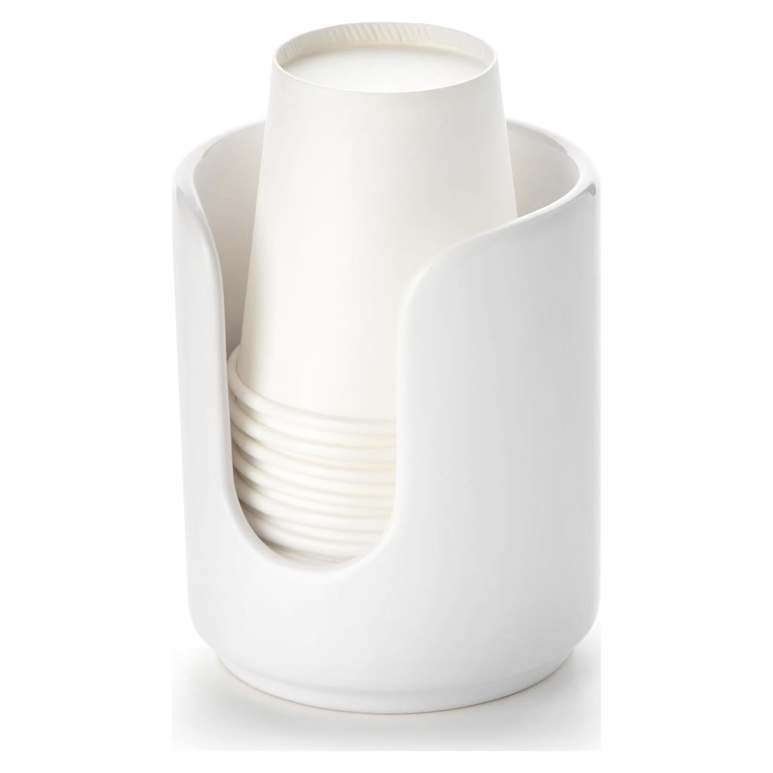 Dispensador de Tazas de Cerámica Viosuniu 3 oz Blanco