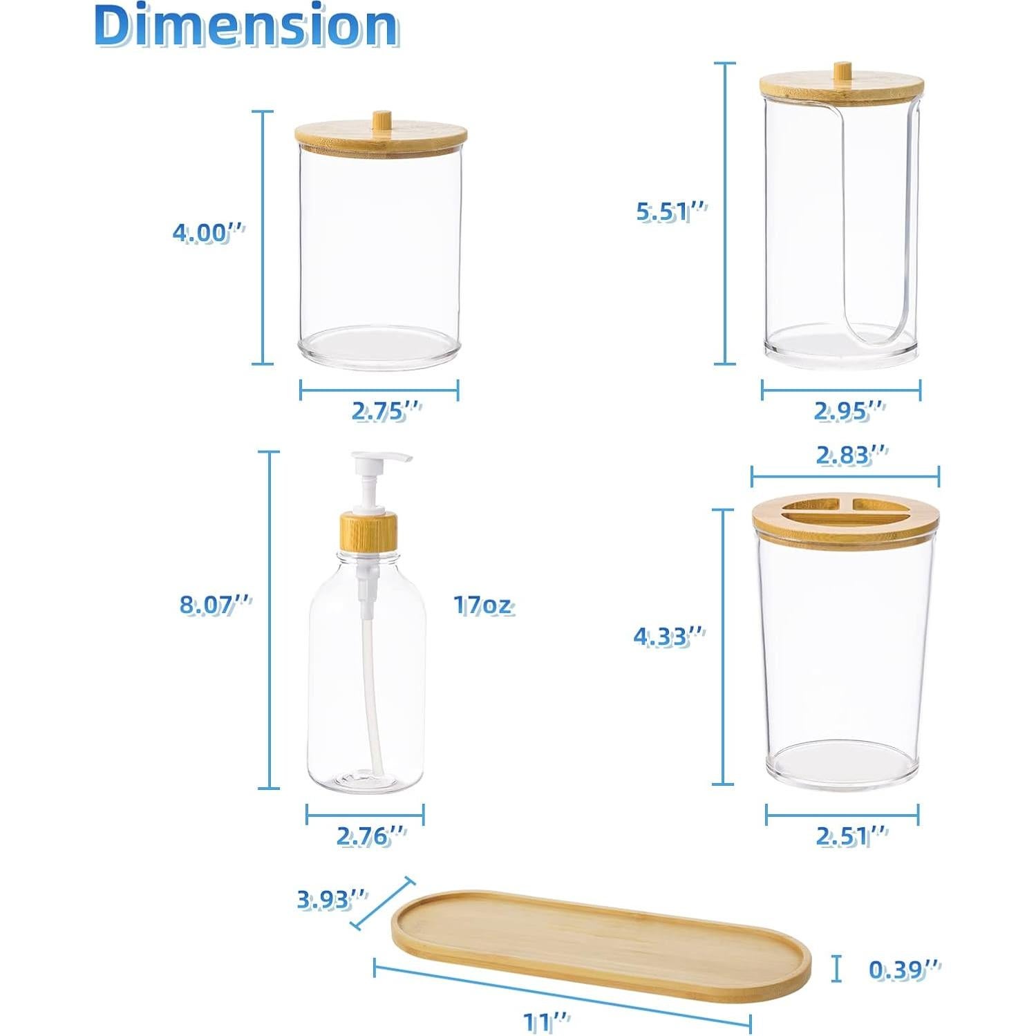 Set de Accesorios de Baño VITVITI 7 Piezas Plástico y Bambú