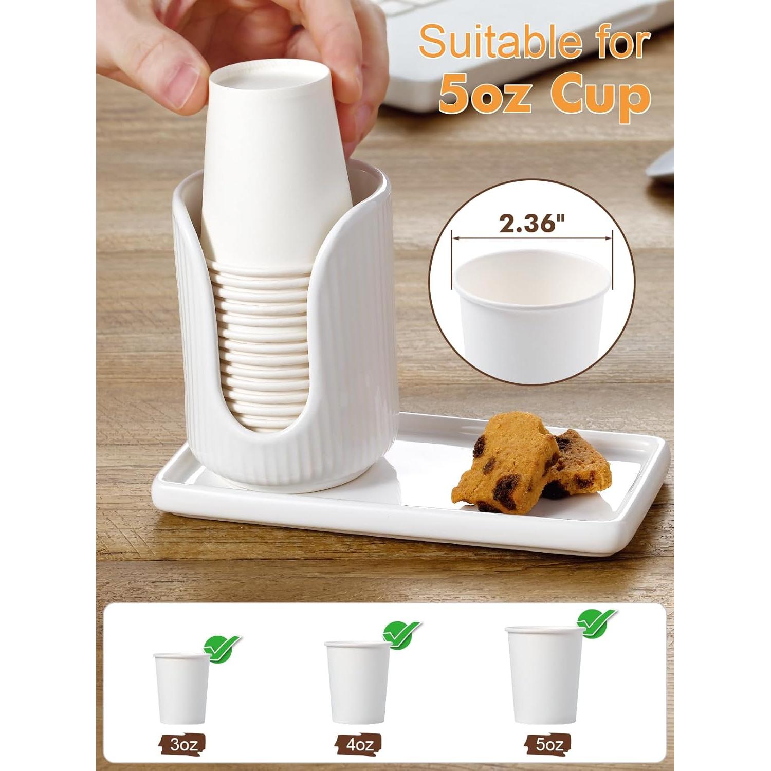 Dispensador de Vasos de Cerámica ABRUTY 3-4 oz Higiénico