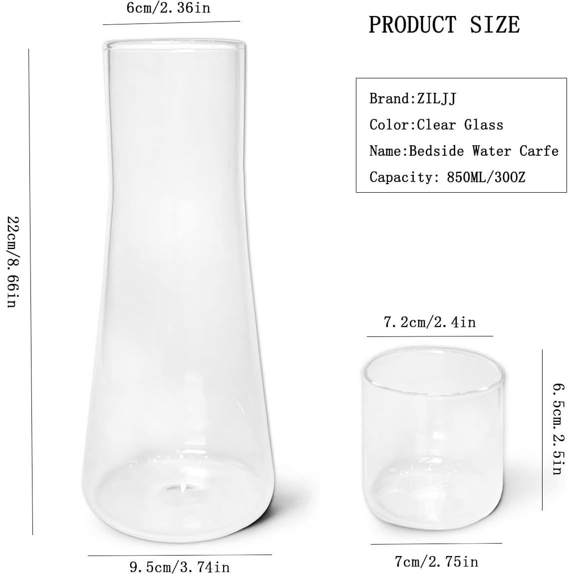Juego de jarra de agua ZILJJ 850ml con vaso para mesita