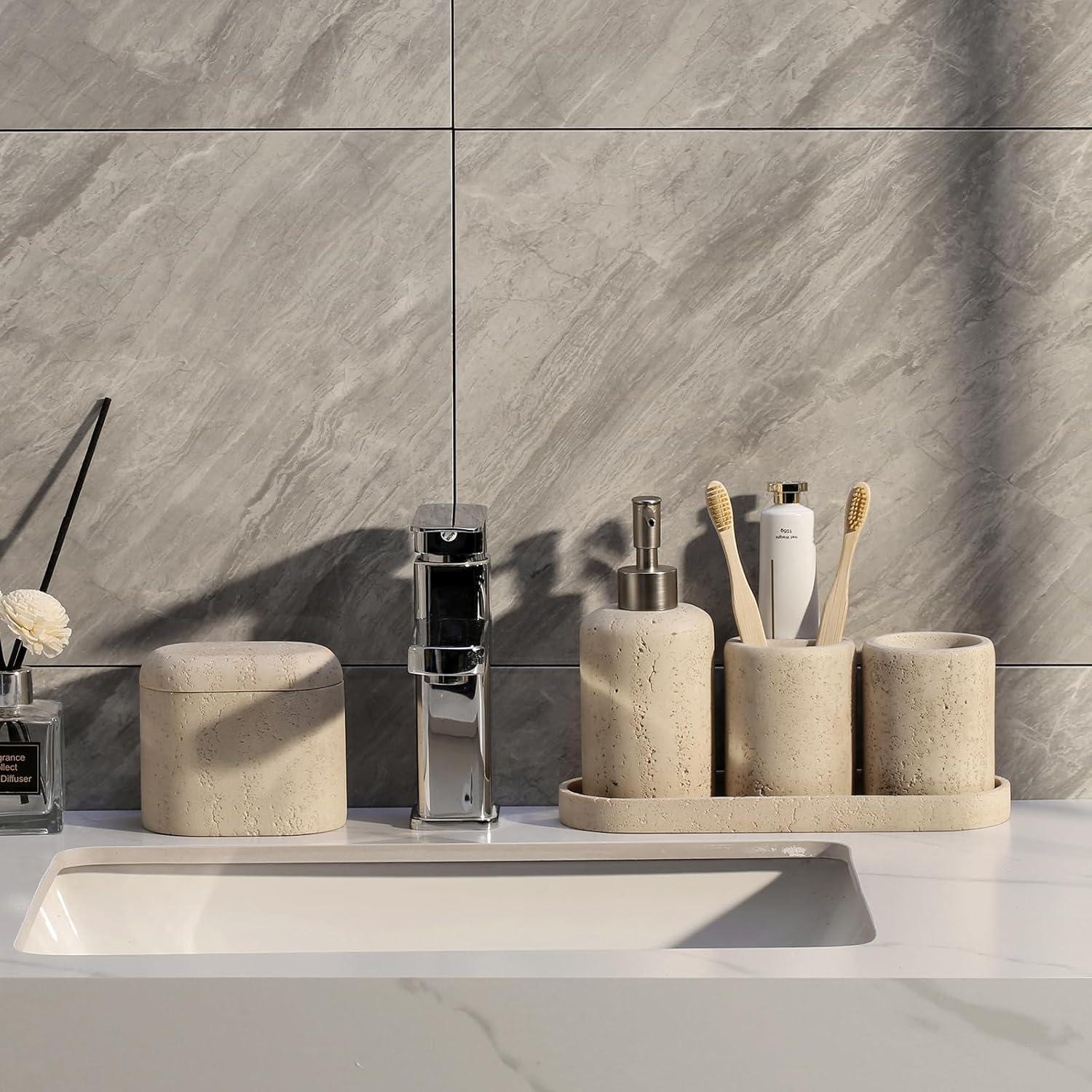 Juego de Accesorios de Baño 5 Piezas Haocoott Resina