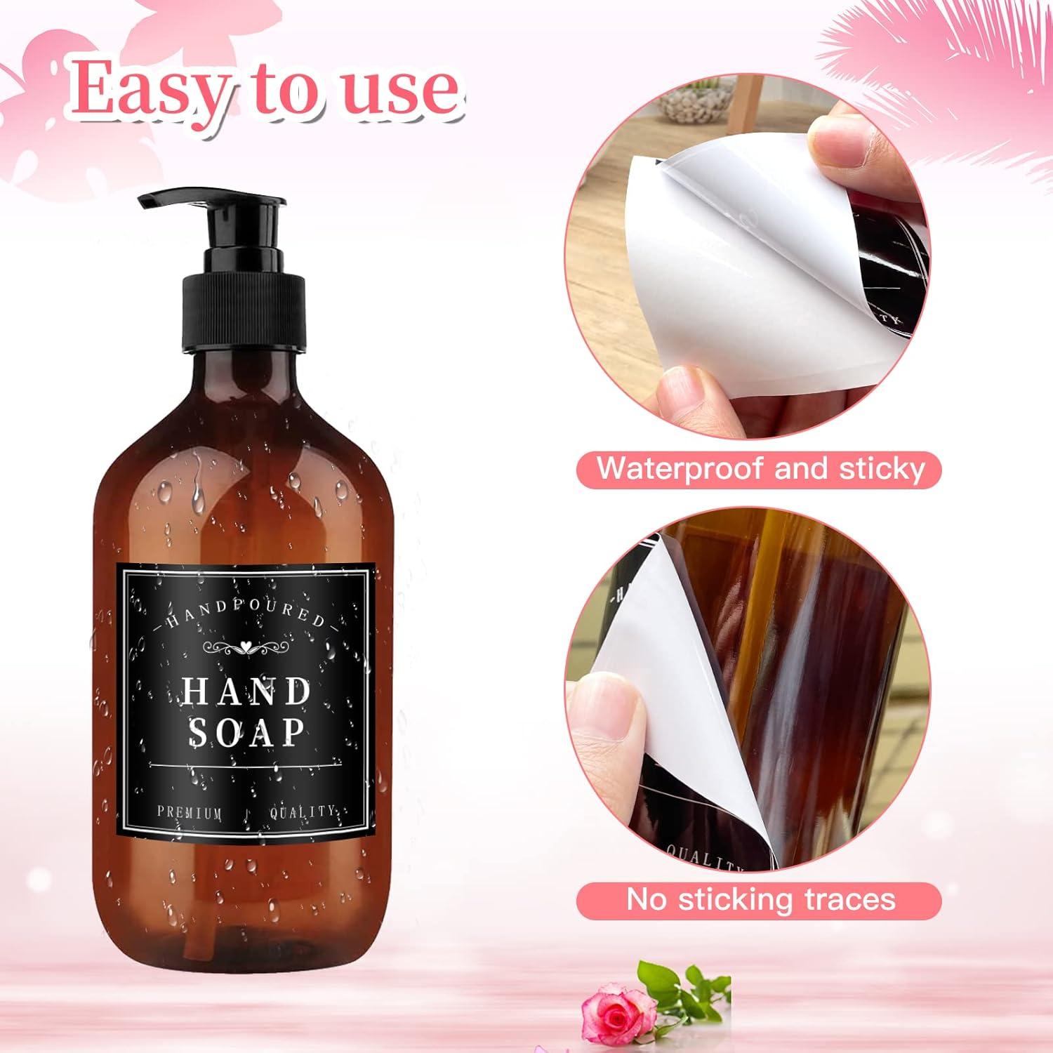 Etiquetas Impermeables para Botellas HVSWLY 24PCS Negros