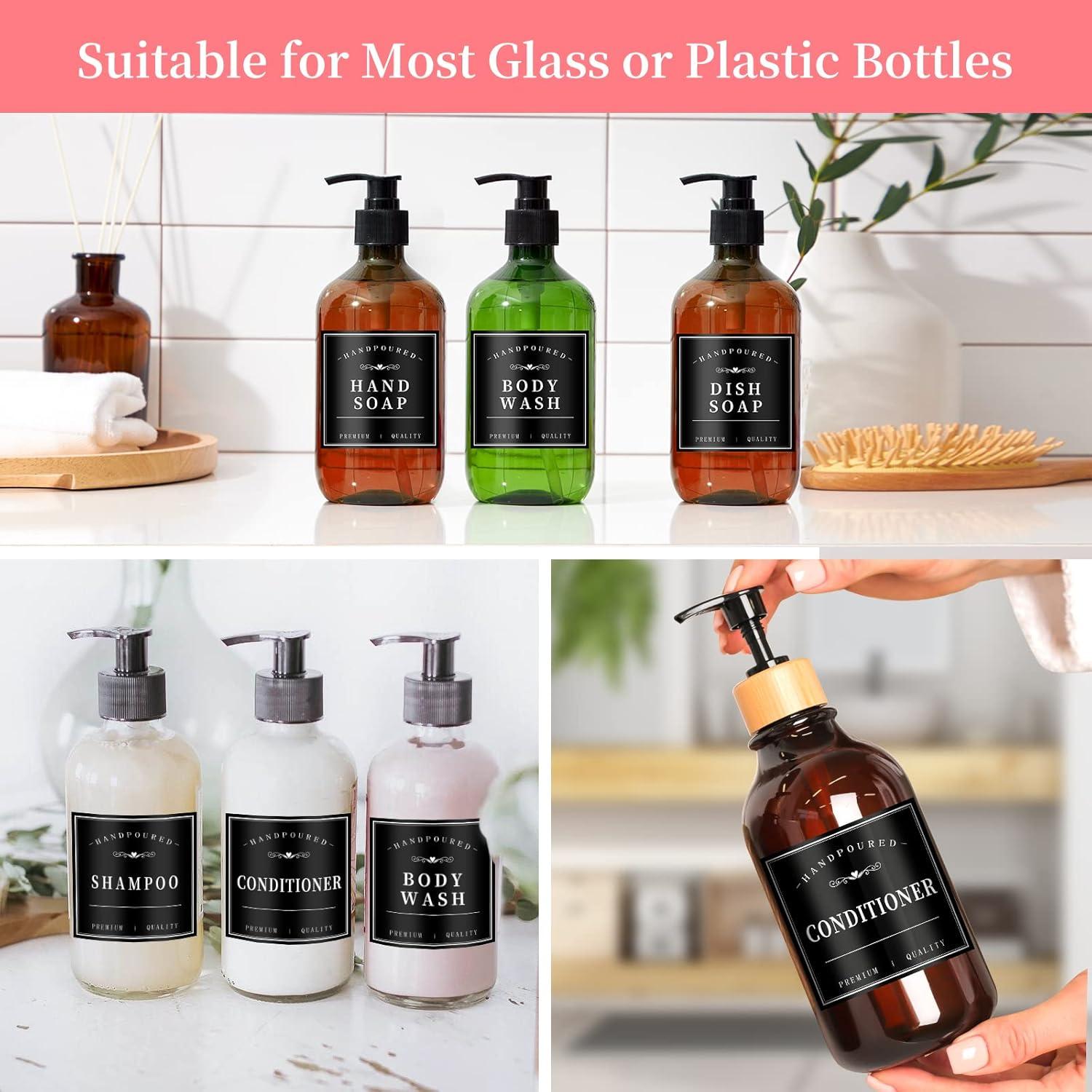 Etiquetas Impermeables para Botellas HVSWLY 24PCS Negros