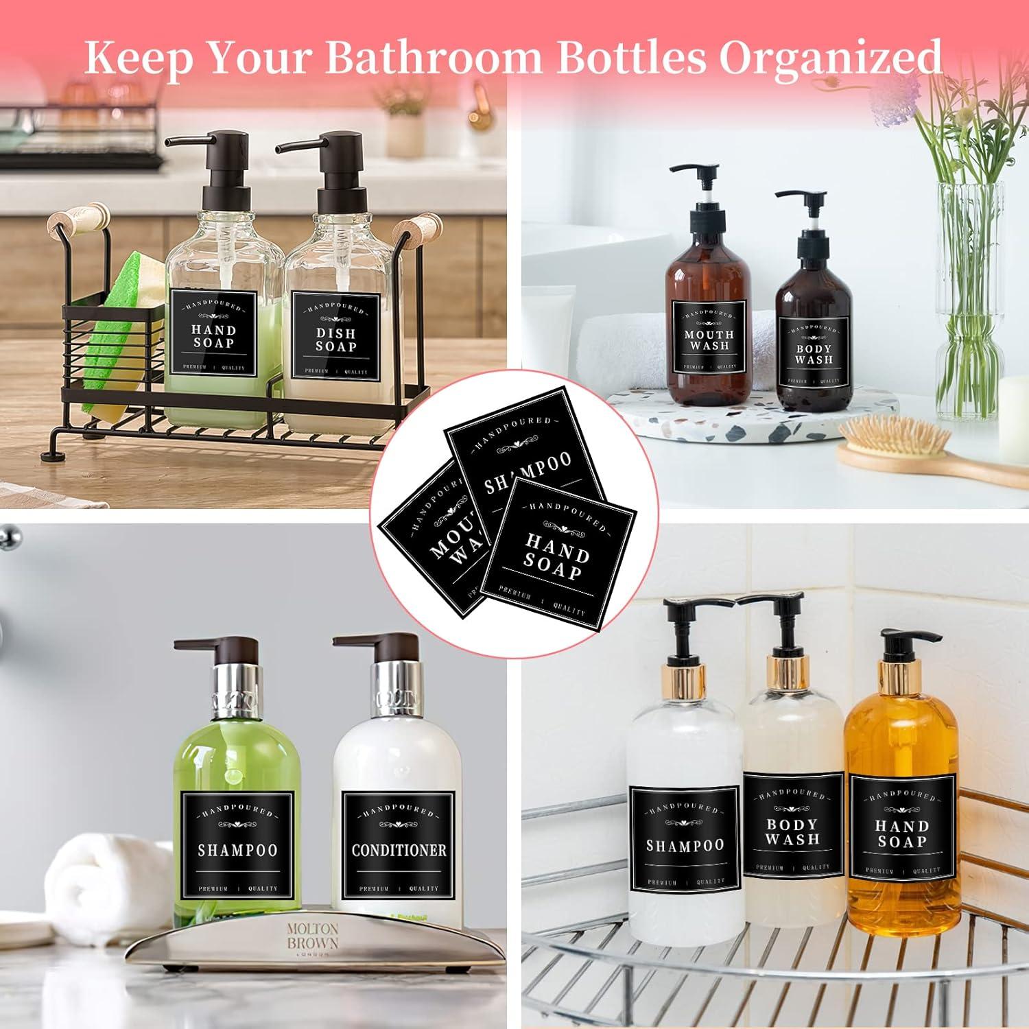 Etiquetas Impermeables para Botellas HVSWLY 24PCS Negros