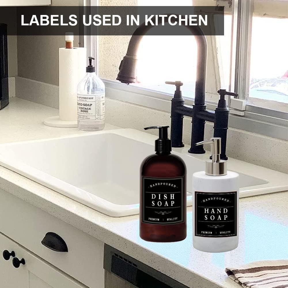 Etiquetas Impermeables Amzlabel 24 Pcs Negro para Baño