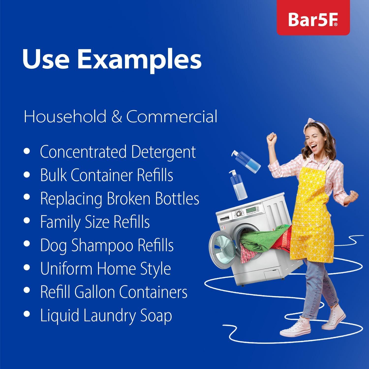 Botella de bomba Bar5F 1L clara para champú y loción