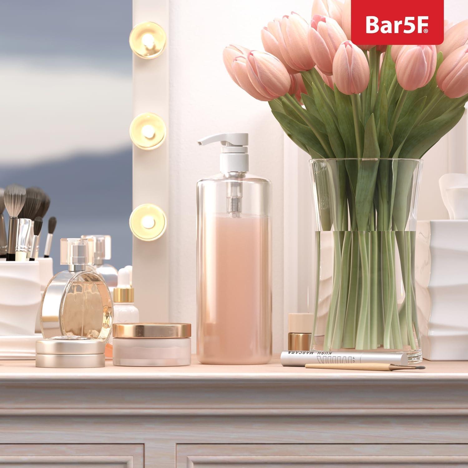 Botella de bomba Bar5F 1L clara para champú y loción