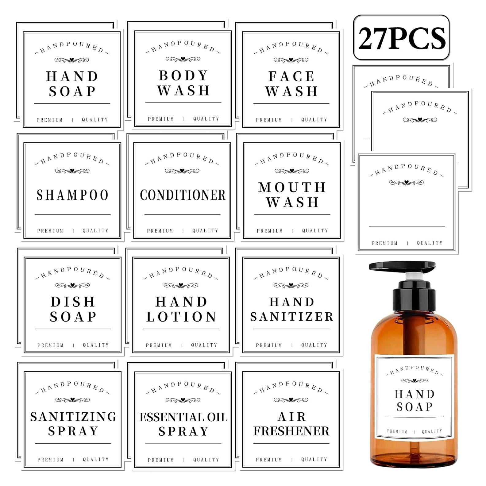 27 Etiquetas Impermeables Blancas HVSWLY para Botellas 7,62cm