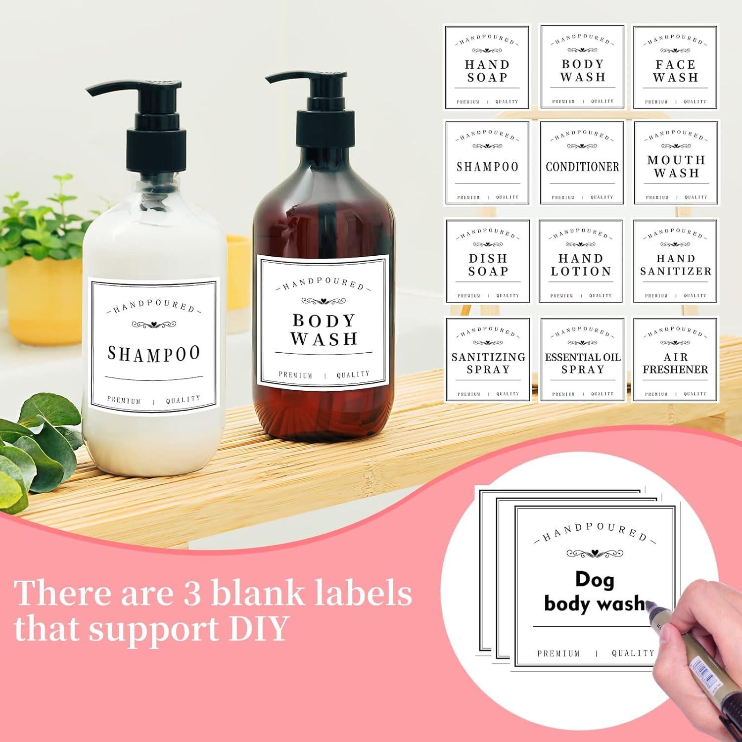 27 Etiquetas Impermeables Blancas HVSWLY para Botellas 7,62cm